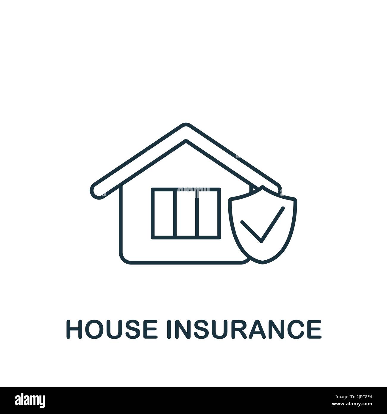 Symbol „Hausversicherung“. Line Simple Insurance Icon für Vorlagen, Webdesign und Infografiken Stock Vektor