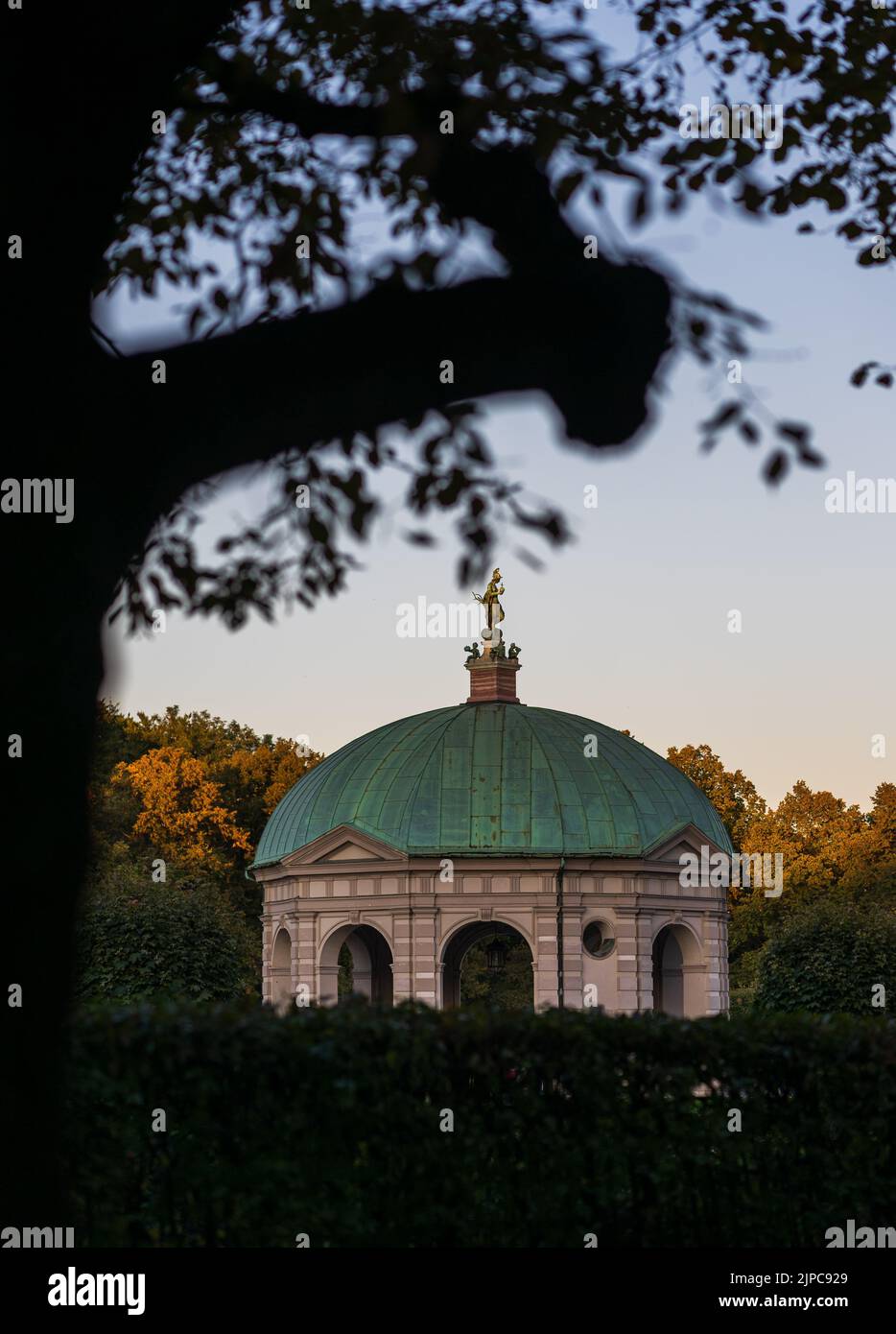 Münchner hofgarten Dom bei Sonnenuntergang Stockfoto