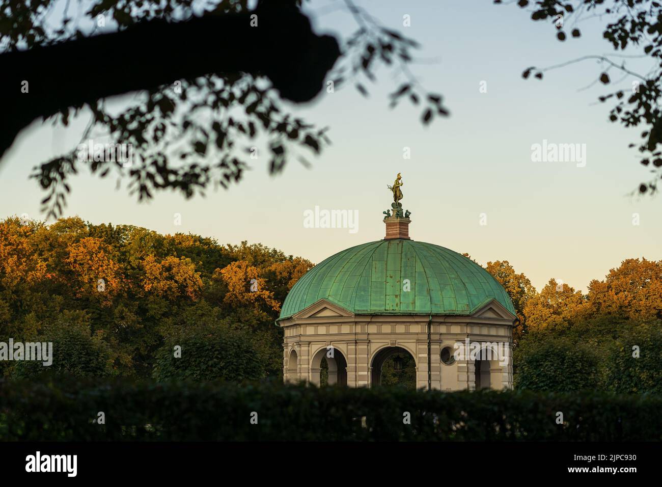 Münchner hofgarten Dom bei Sonnenuntergang Stockfoto