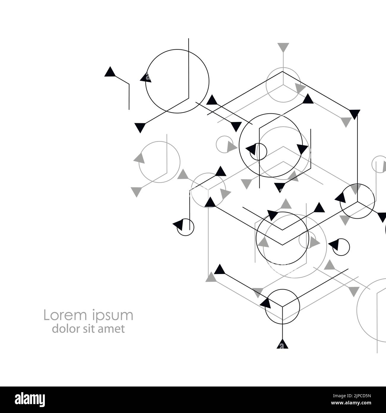 Molekulare Zellverbindung. Internet-Technologie. Biologie Wissenschaft Hintergrund. Abstrakter geometrischer Hintergrund Stock Vektor