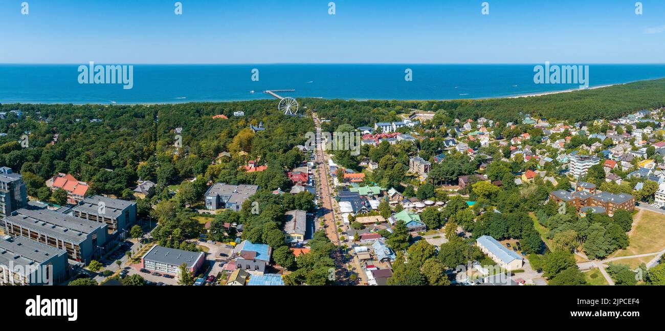 Luftaufnahme der Kurstadt Palanga in Litauen. Stockfoto
