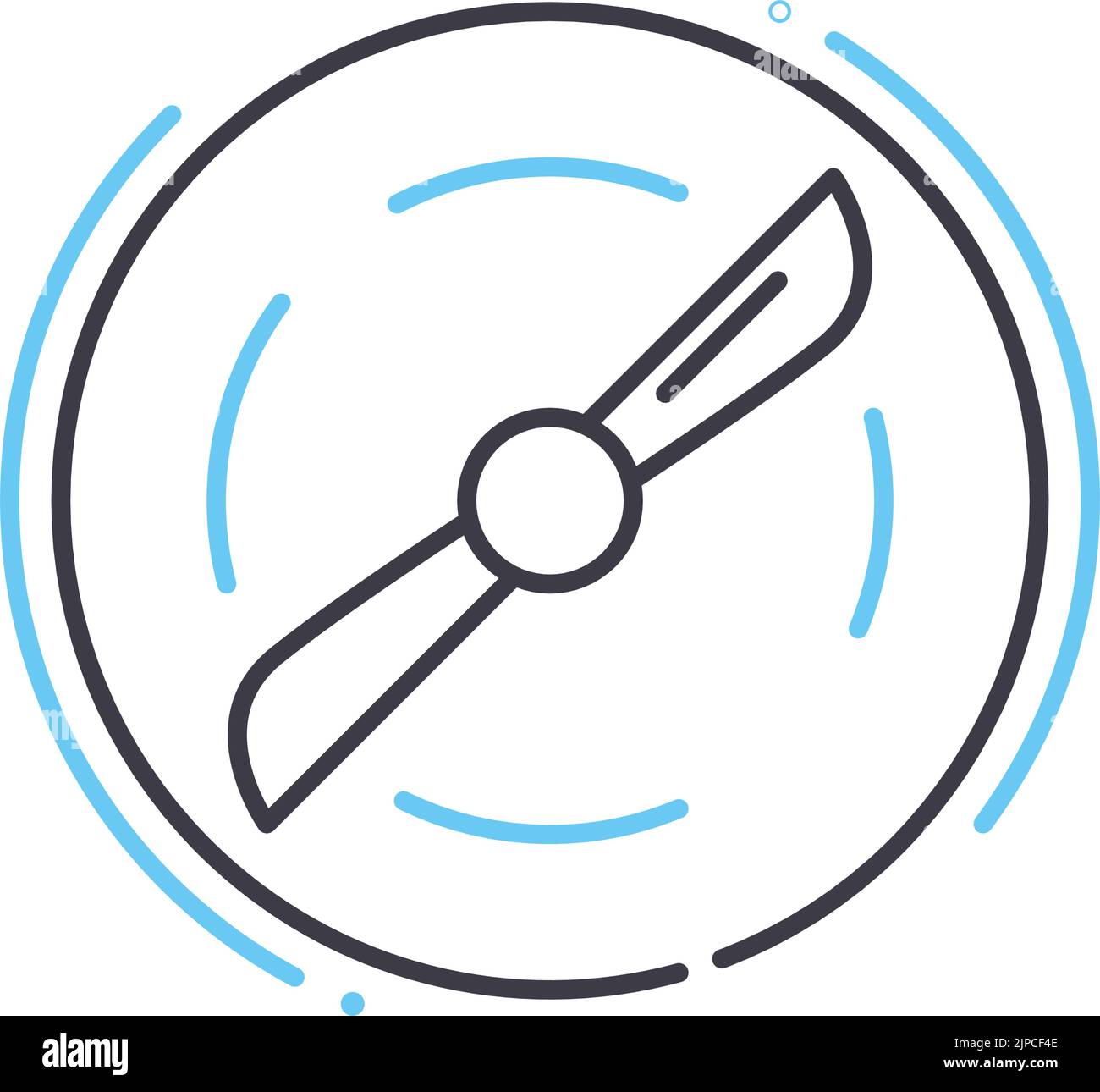 Propellerliniensymbol, Umrisssymbol, Vektordarstellung, Konzeptschild Stock Vektor
