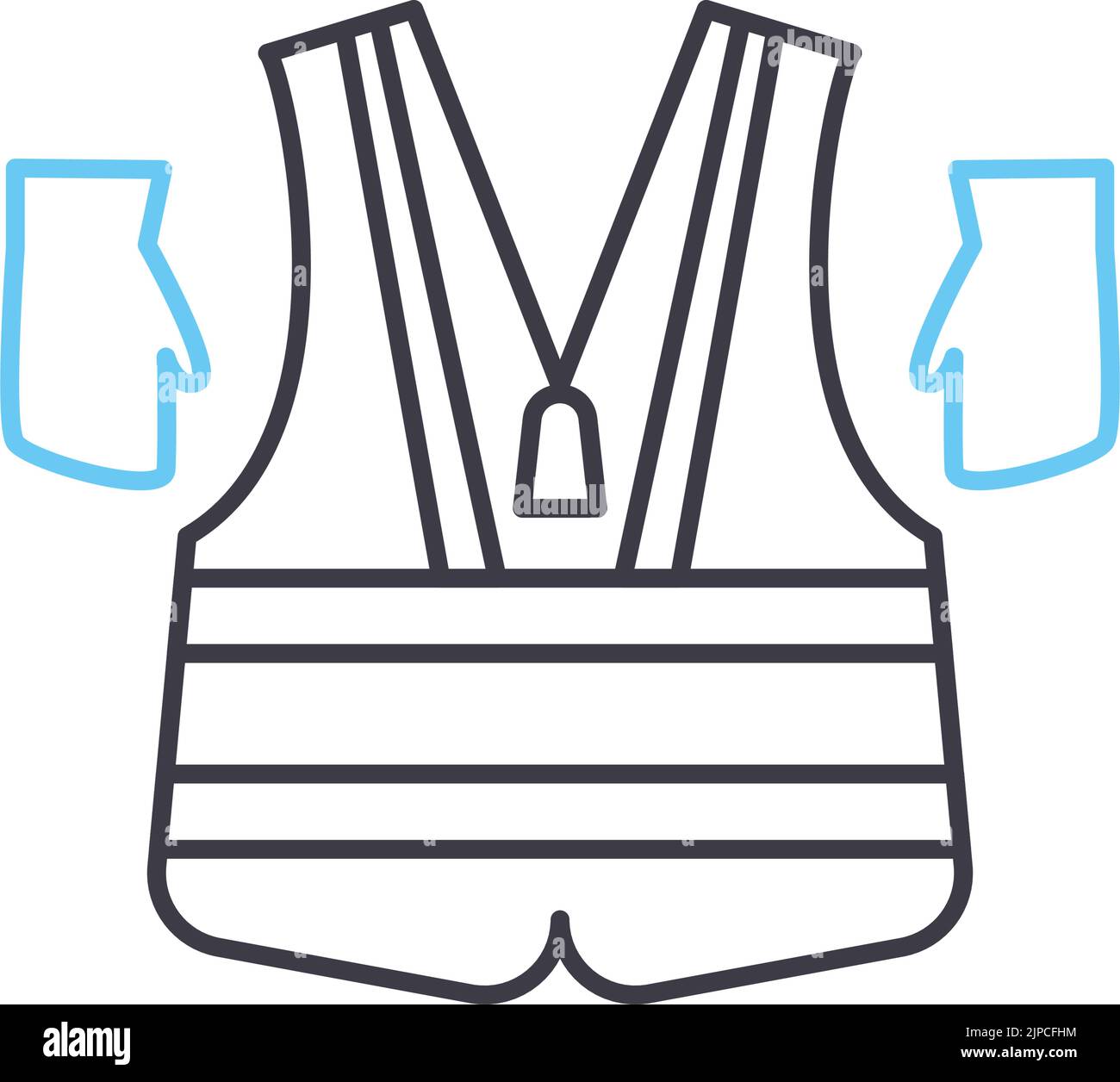 Symbol für Schutzkleidung, Umrisssymbol, Vektordarstellung, Konzeptschild Stock Vektor