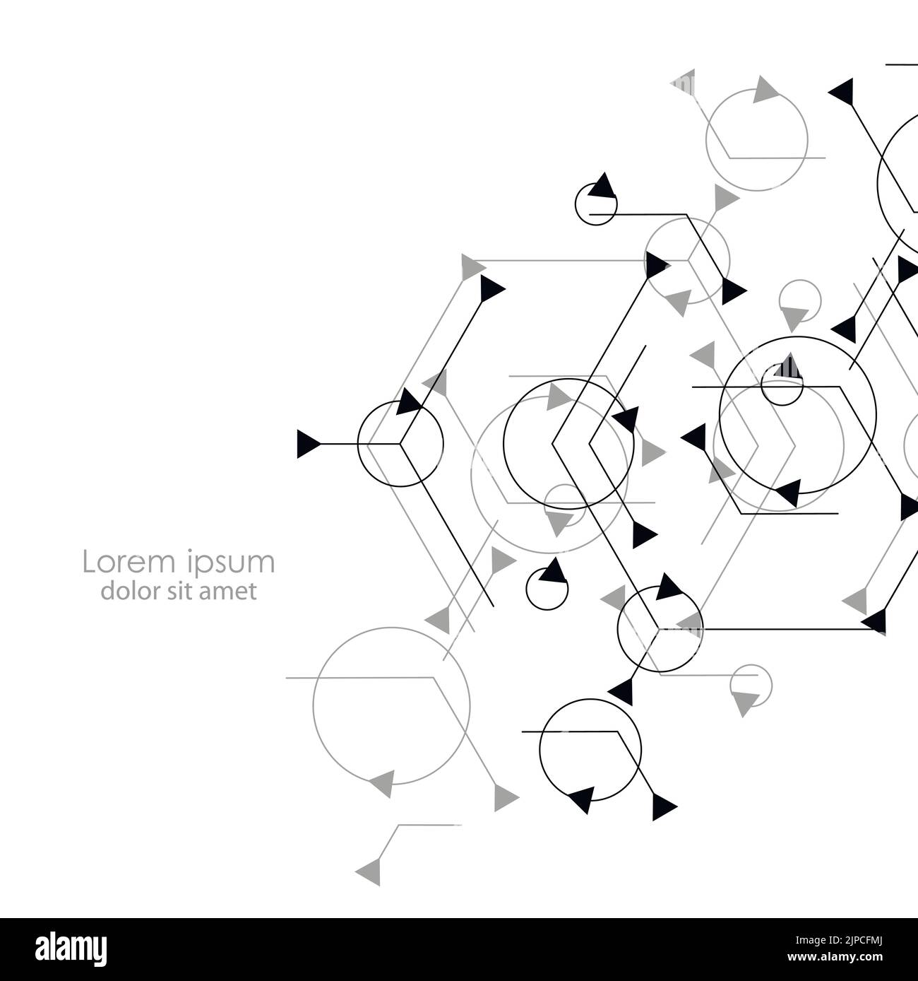 Molekulare Zellverbindung. Internet-Technologie. Biologie Wissenschaft Hintergrund. Abstrakter geometrischer Hintergrund Stock Vektor