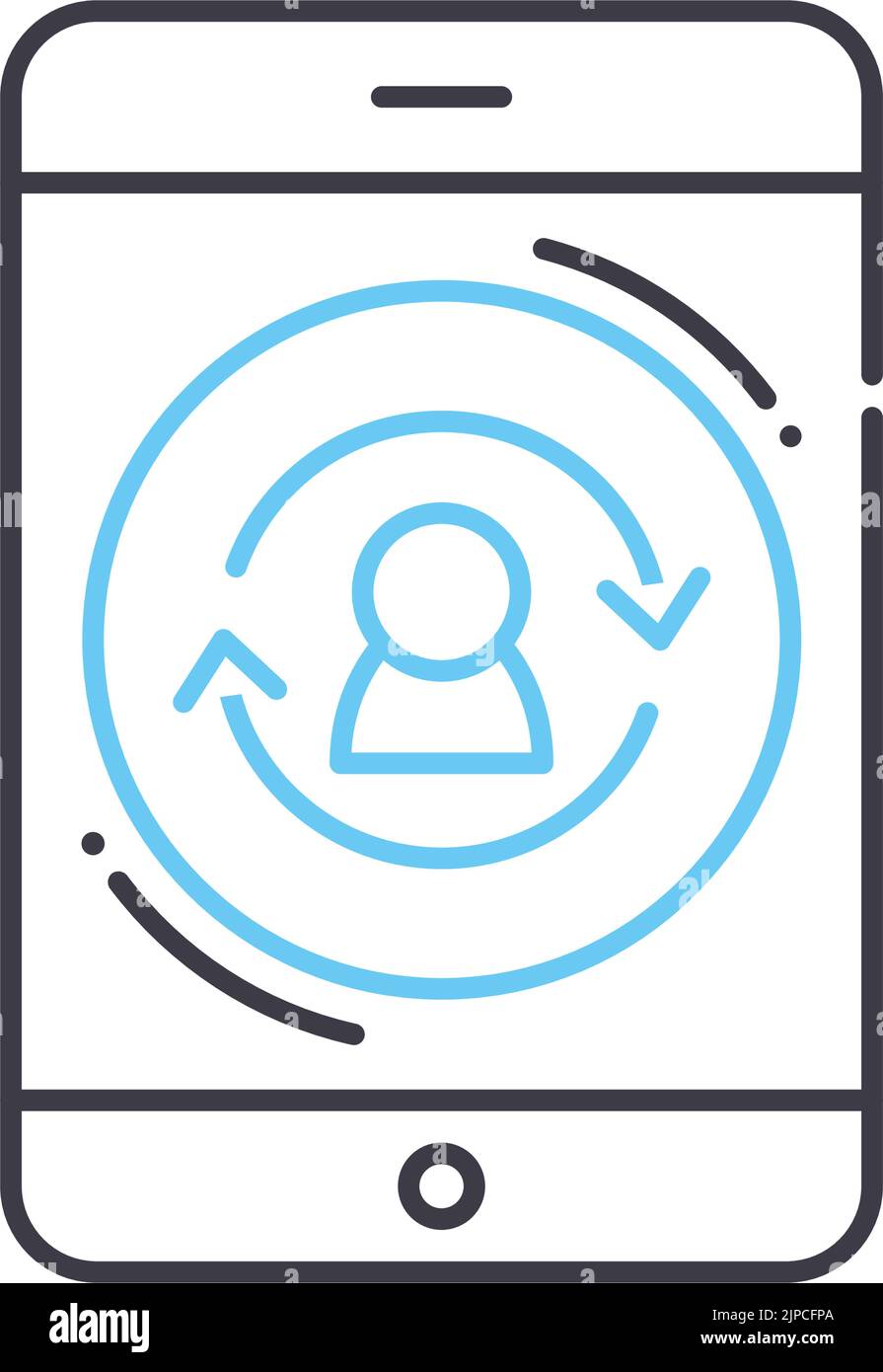 Retargeting-Liniensymbol, Umrisssymbol, Vektordarstellung, Konzeptzeichen Stock Vektor