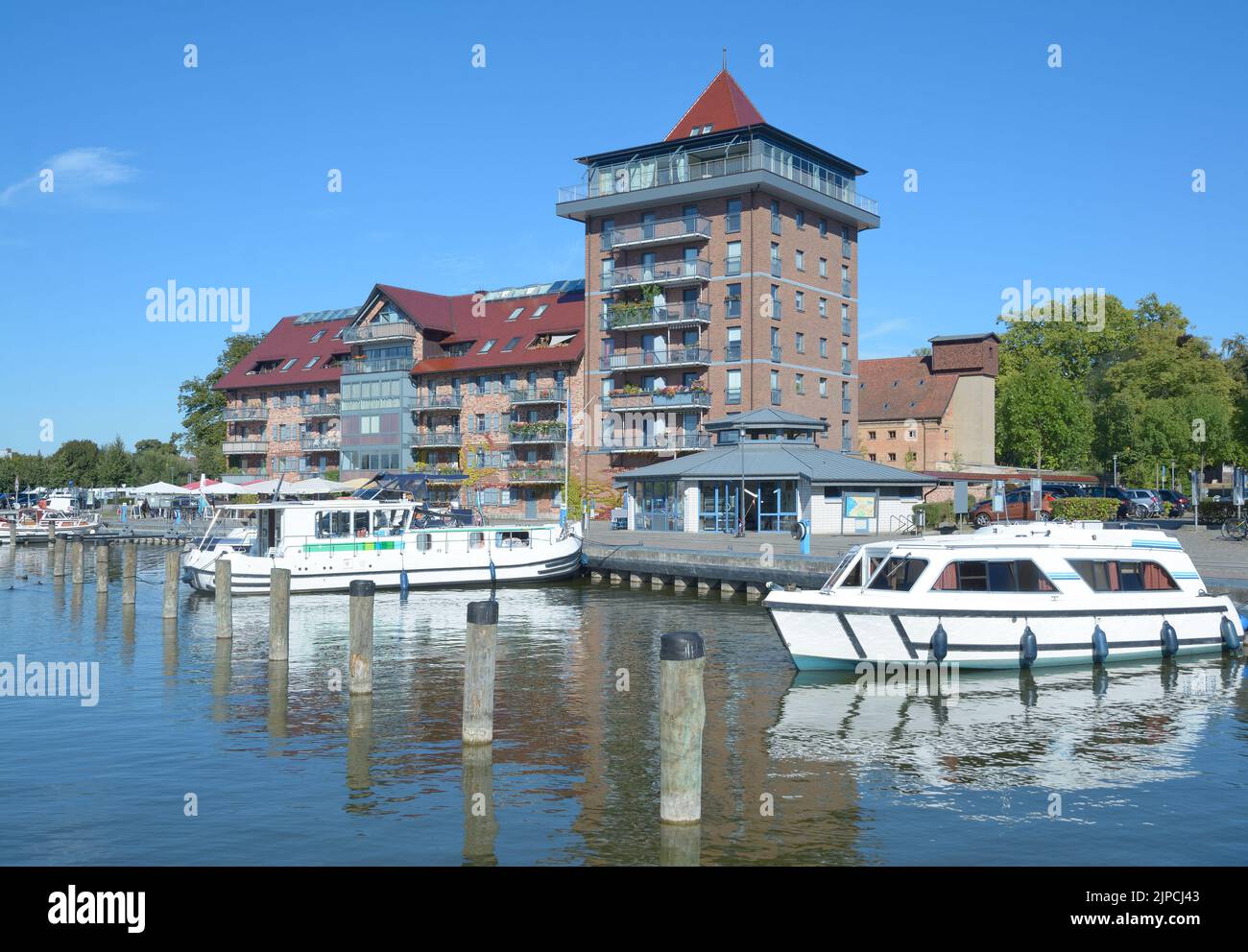 Stadthafen in Neustrelitz,Zierker See,Mecklenburgische Seenplatte,Deutschland Stockfoto