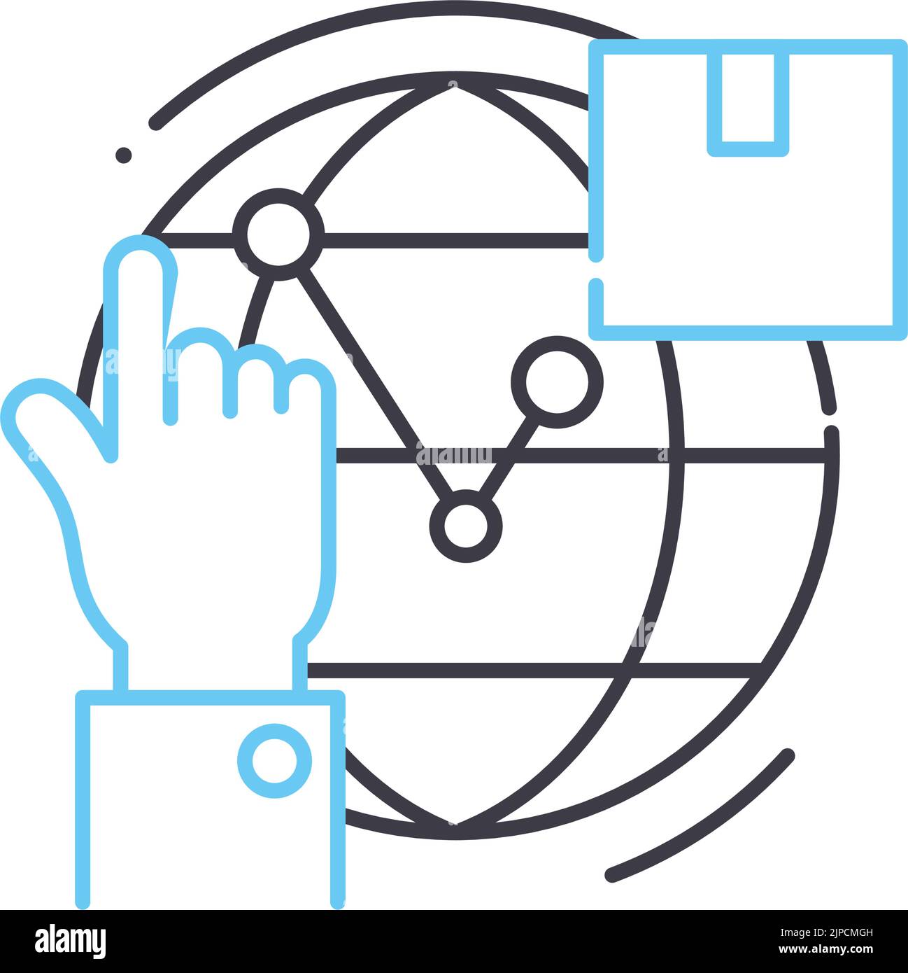 Liniensymbol Logistik, Umrisssymbol, Vektordarstellung, Konzeptschild Stock Vektor
