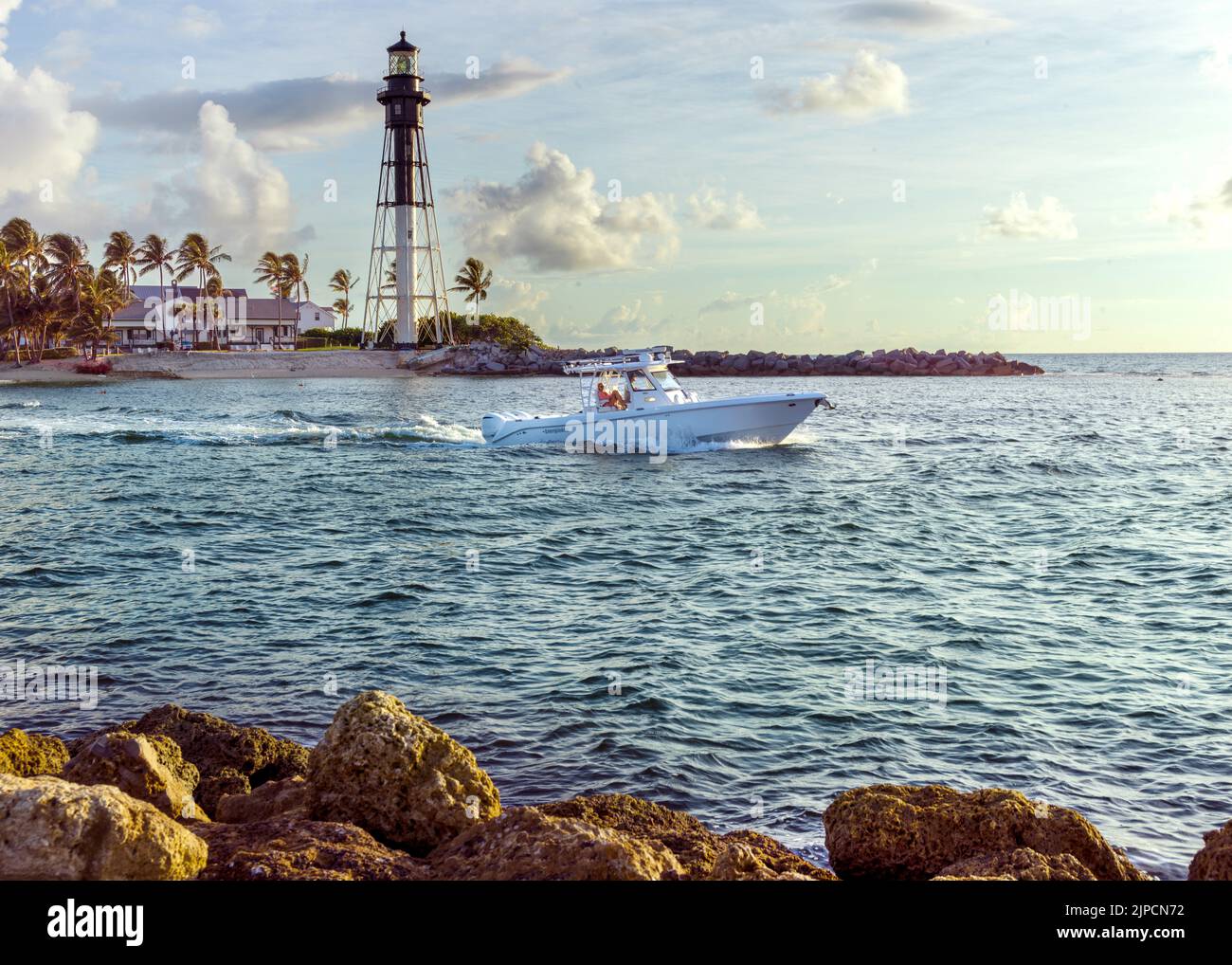 Hillsboro Lighthouse, Hillsboro Inlet, Sunrise Pompano Beach, Florida, USA Stockfoto