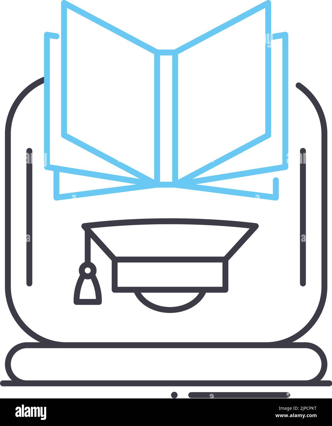 Online-Kursliniensymbol, Umrisssymbol, Vektordarstellung, Konzeptzeichen Stock Vektor