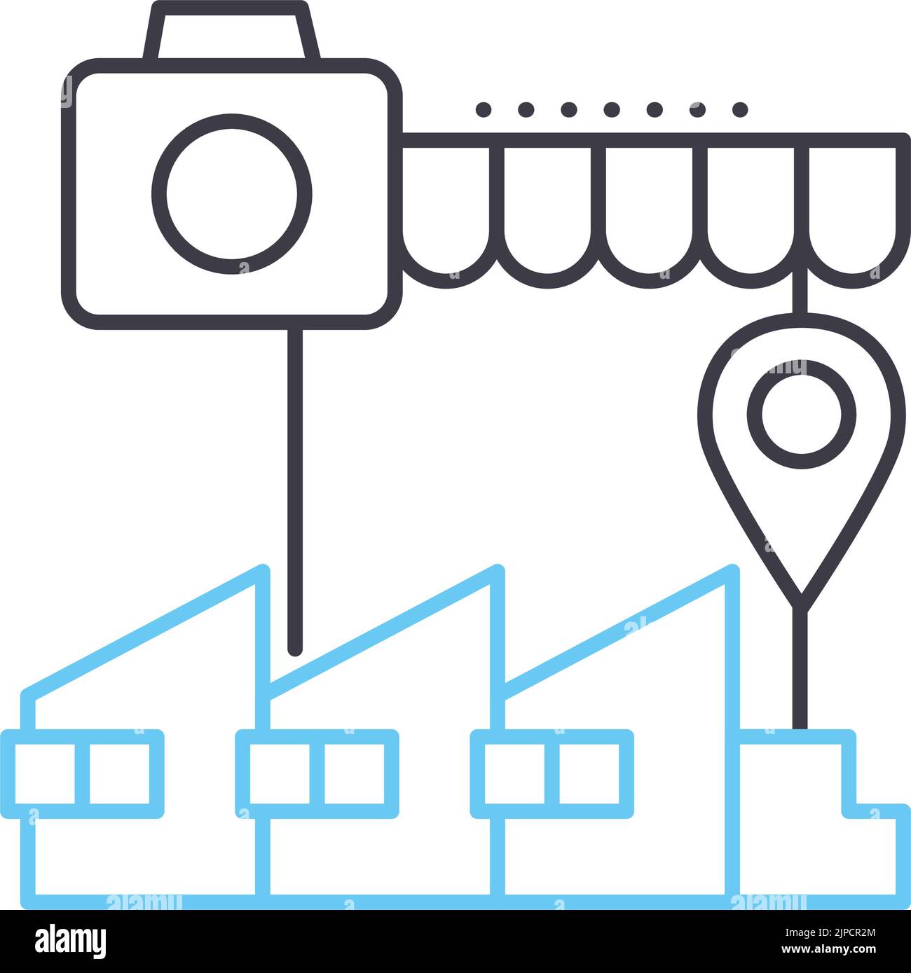 Fotografie Store Linie Symbol, Umriss Symbol, Vektor-Illustration, Konzept Zeichen Stock Vektor