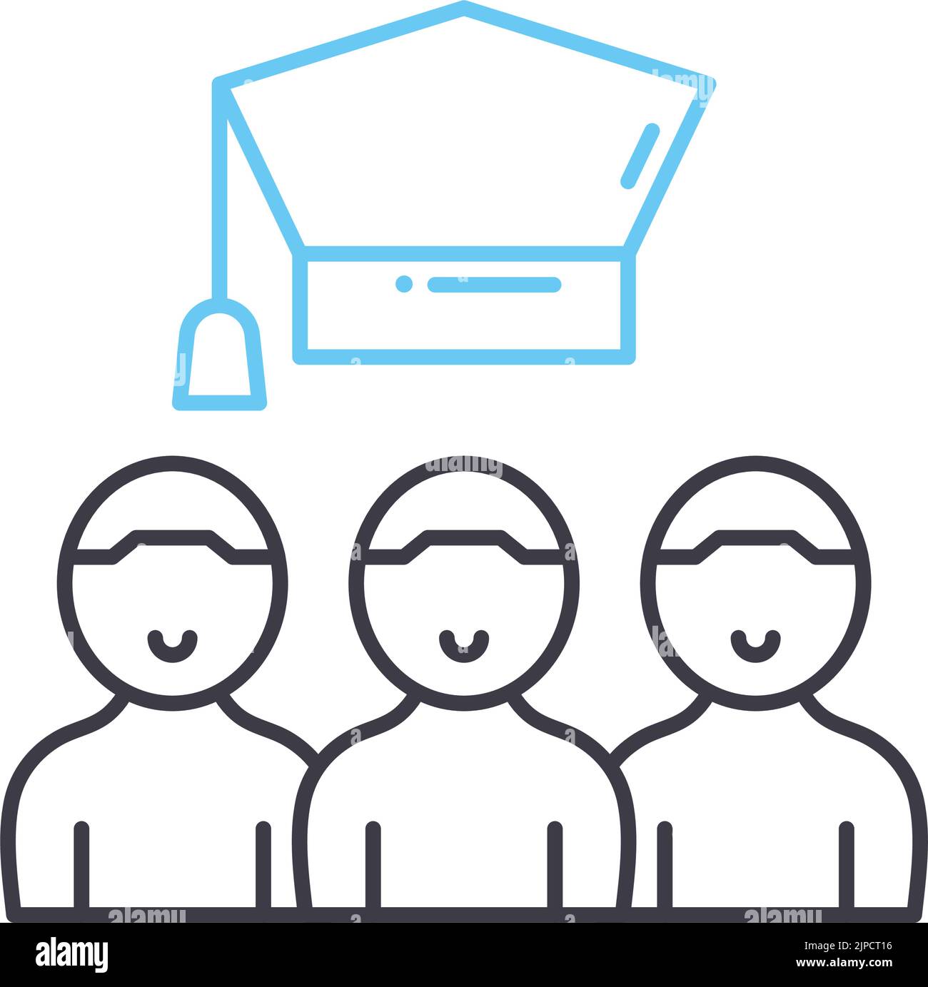 Team Bildung Linie Symbol, Umriss Symbol, Vektor-Illustration, Konzept Zeichen Stock Vektor