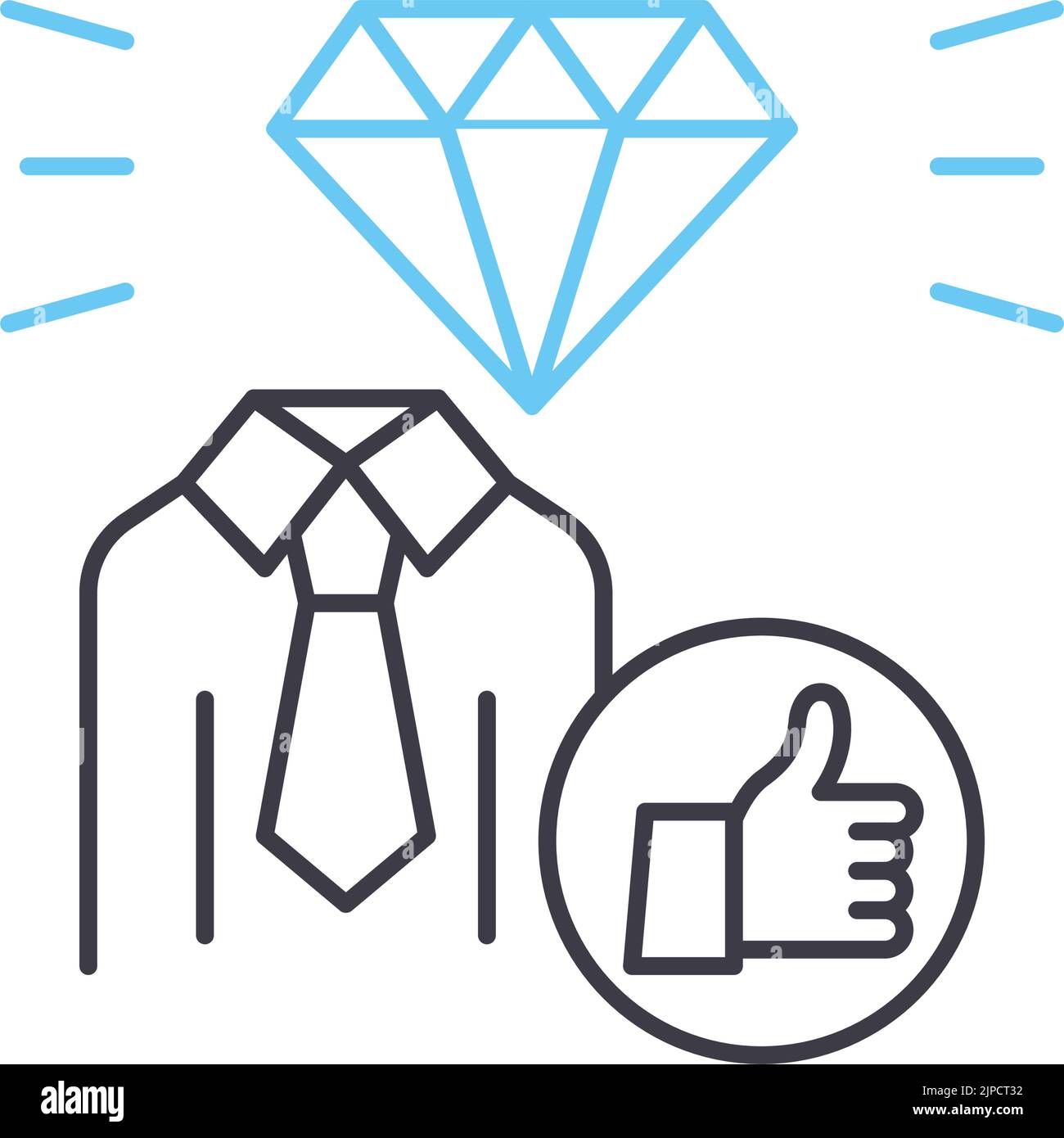 vip-Client-Liniensymbol, Umrisssymbol, Vektordarstellung, Konzeptzeichen Stock Vektor