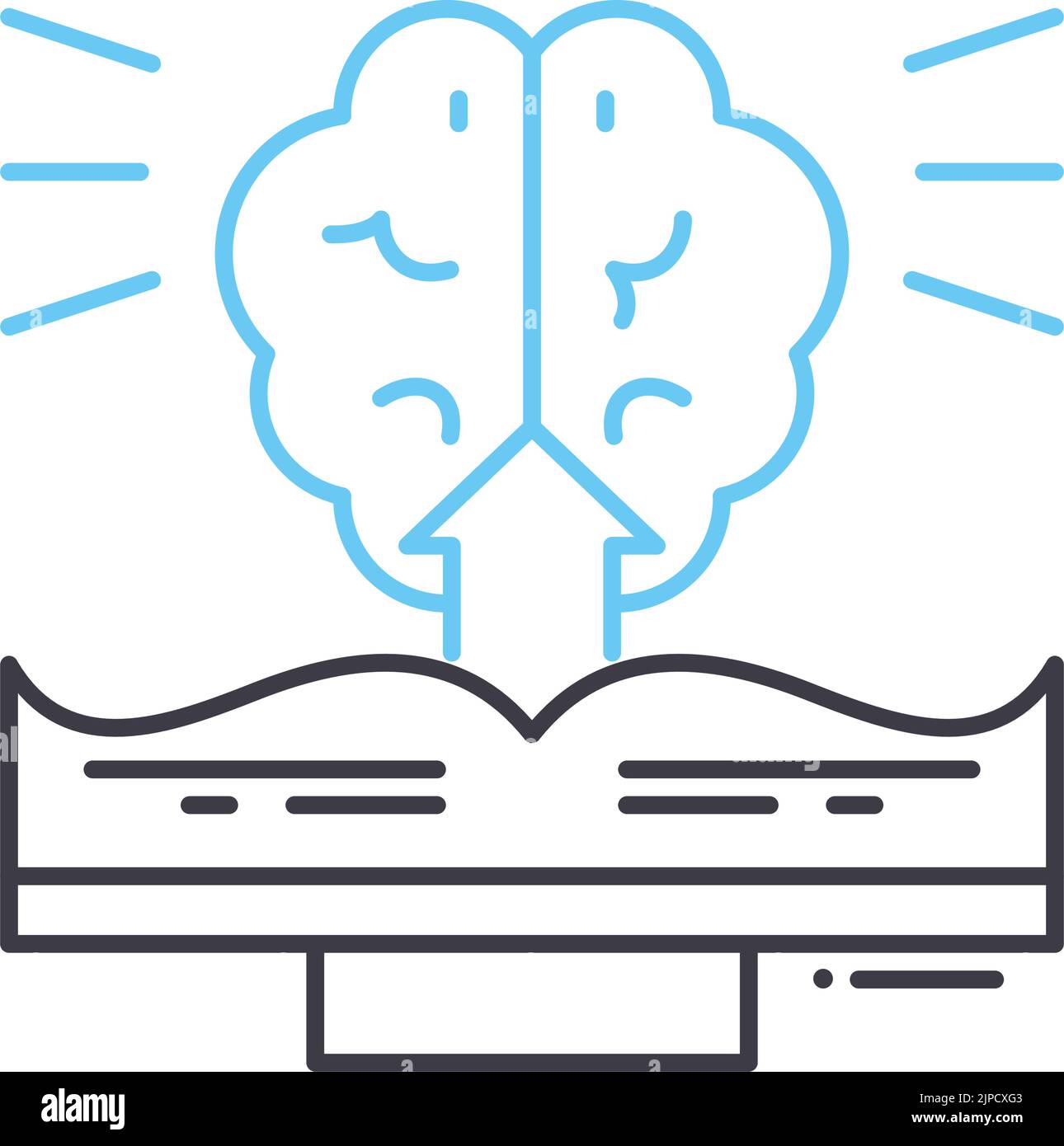 Symbol der Wissenslinie, Umrisssymbol, Vektordarstellung, Konzeptzeichen Stock Vektor