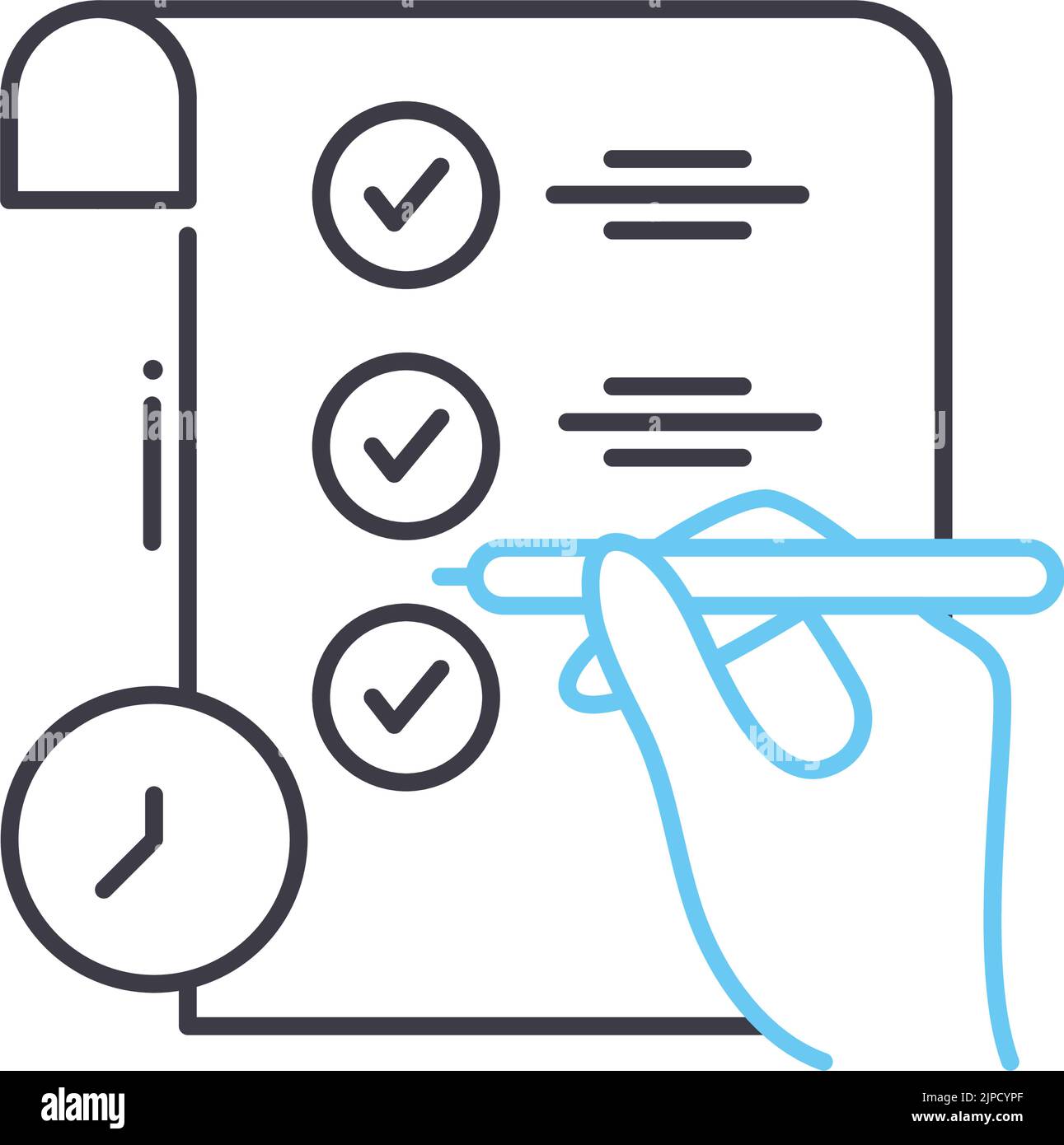 Zu tun Linie Symbol, Umrisssymbol, Vektor-Illustration, Konzept Zeichen Stock Vektor