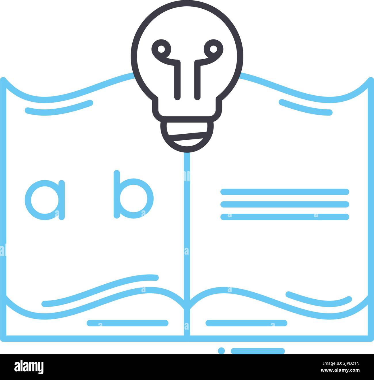 Symbol der Wissenslinie, Umrisssymbol, Vektordarstellung, Konzeptzeichen Stock Vektor
