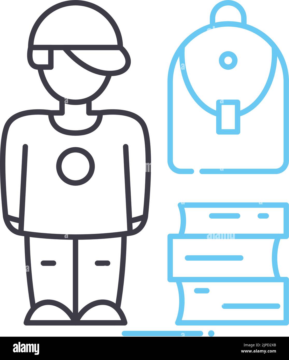 universität Student Linie Symbol, Umriss Symbol, Vektor-Illustration, Konzept Zeichen Stock Vektor