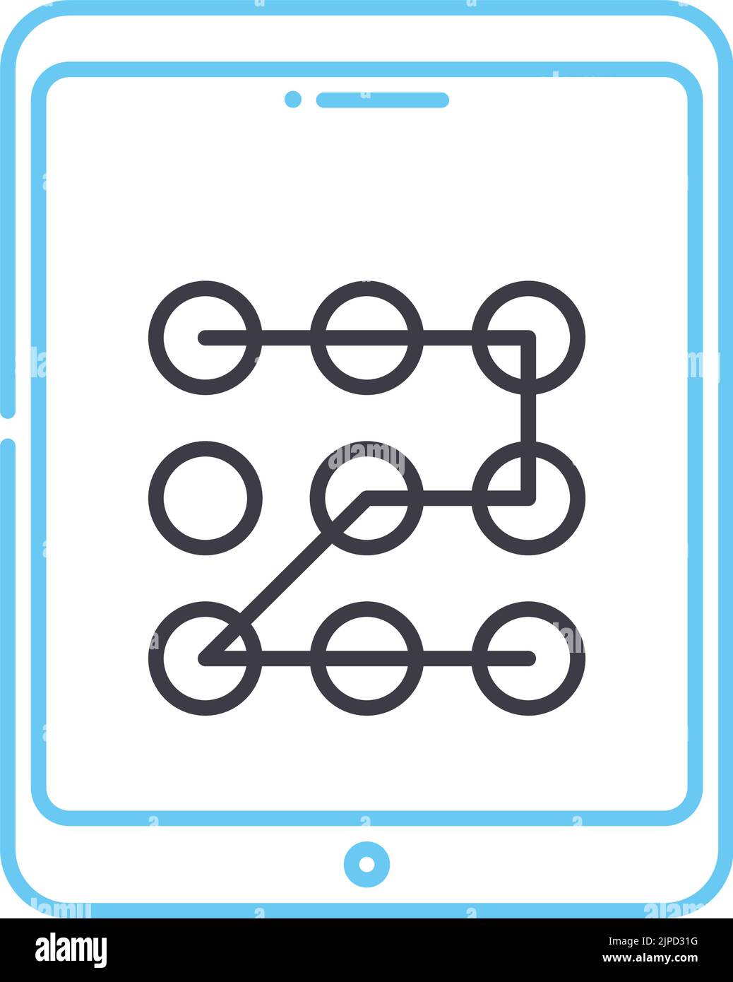 Mobile Sicherheit PIN Code Linie Symbol, Umriss Symbol, Vektor-Illustration, Konzept Zeichen Stock Vektor