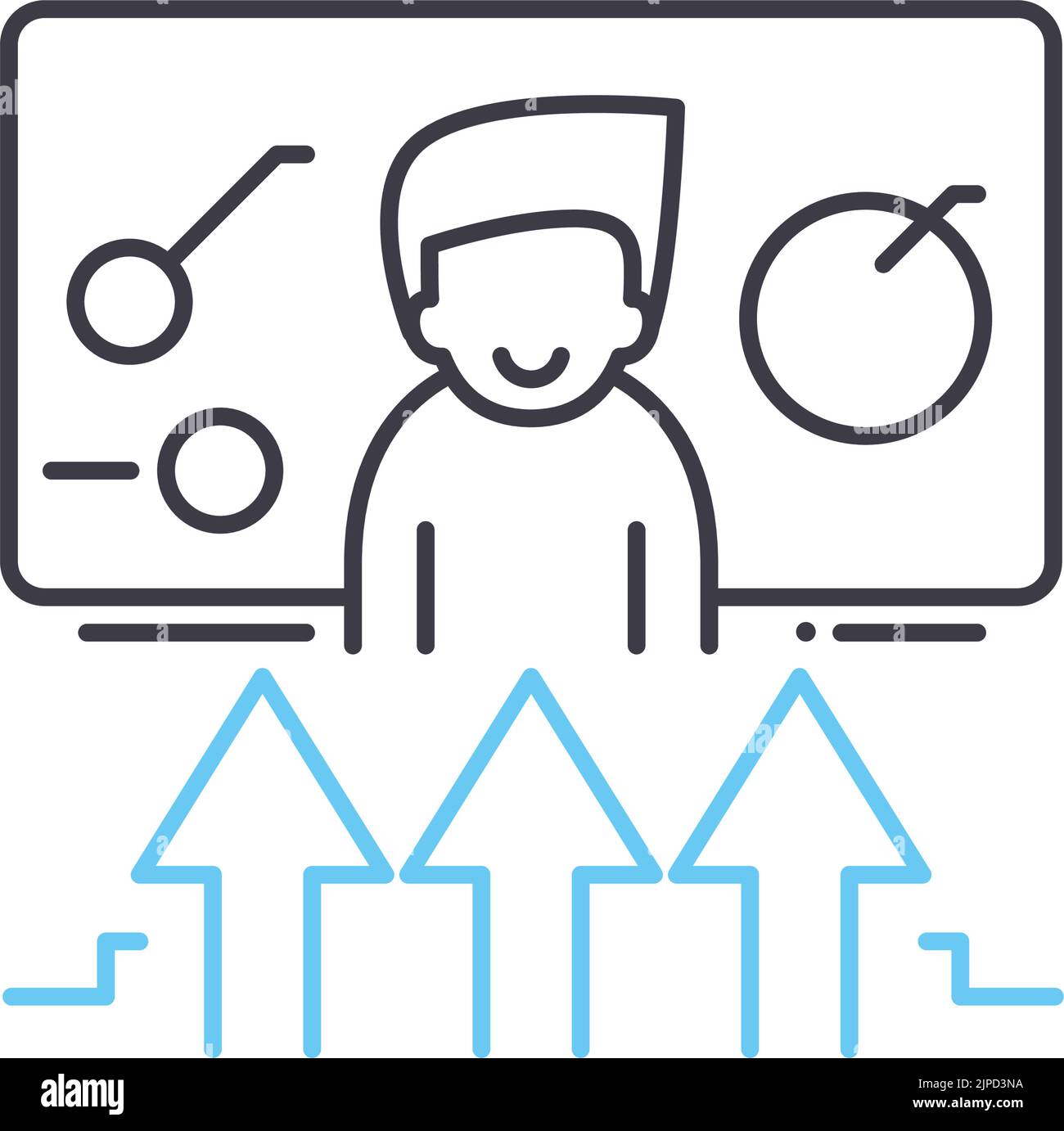 Professionelle Entwicklung Workshop Linie Symbol, Umriss Symbol, Vektor-Illustration, Konzept Zeichen Stock Vektor