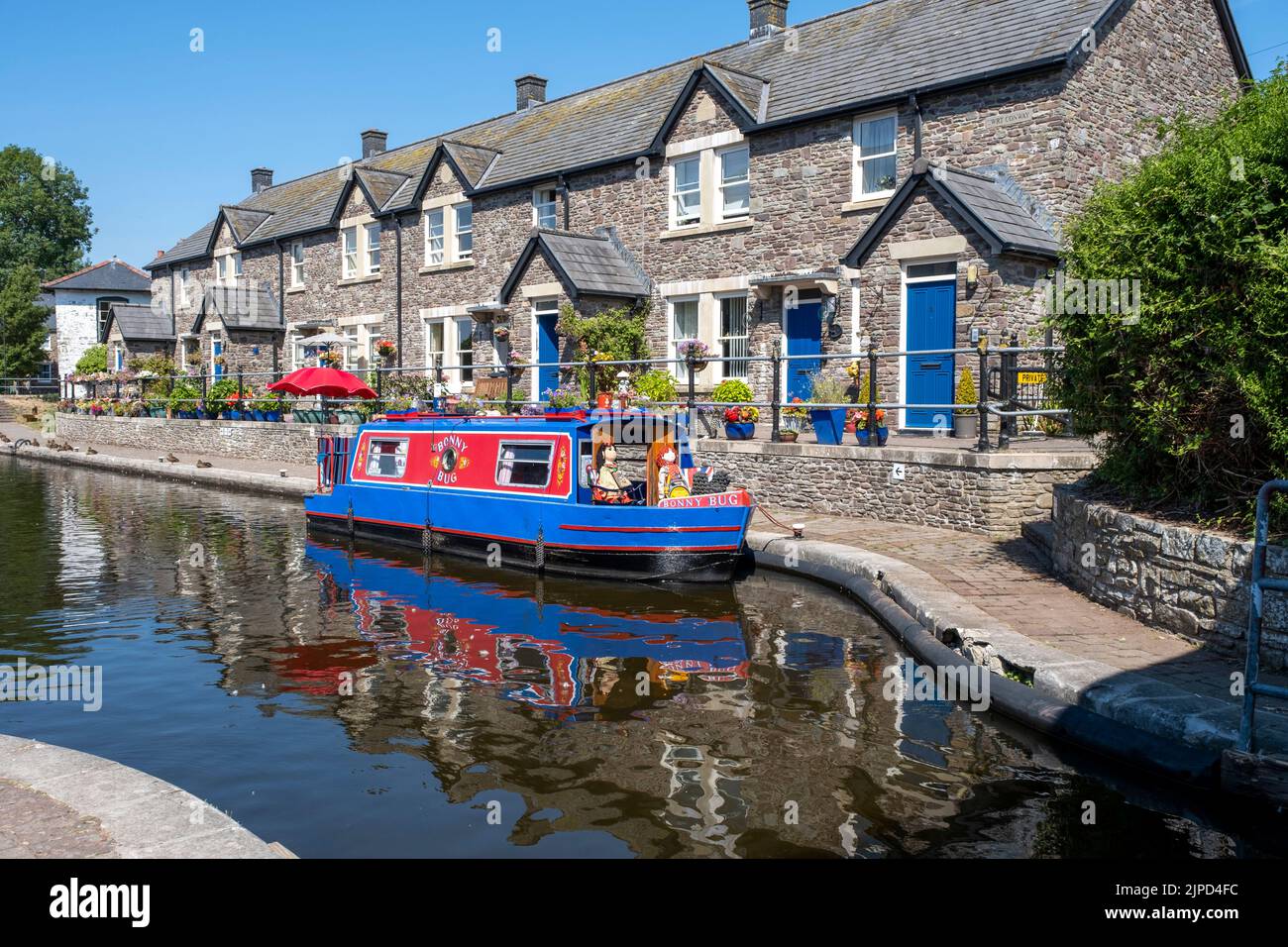 Brecon Canal Basin in Aberhonddu, Wales. Stockfoto
