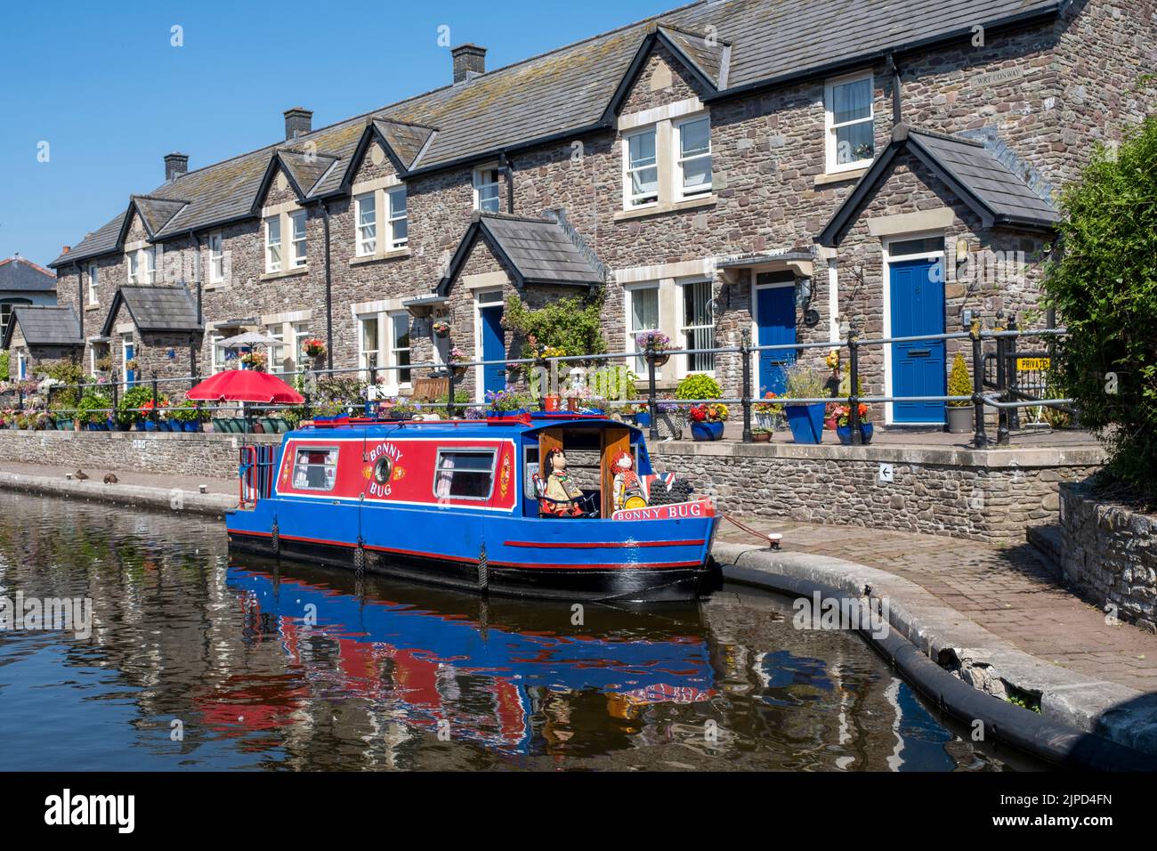 Brecon Canal Basin in Aberhonddu, Wales. Stockfoto