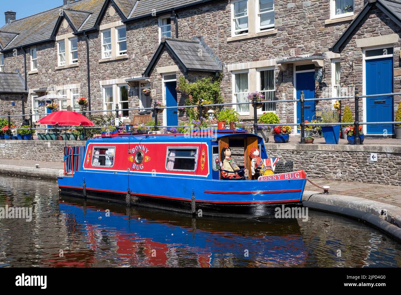 Brecon Canal Basin in Aberhonddu, Wales. Stockfoto