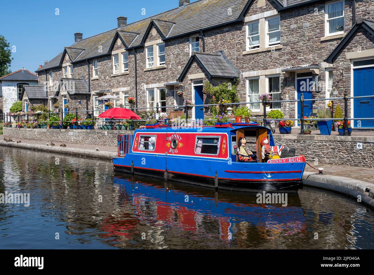 Brecon Canal Basin in Aberhonddu, Wales. Stockfoto