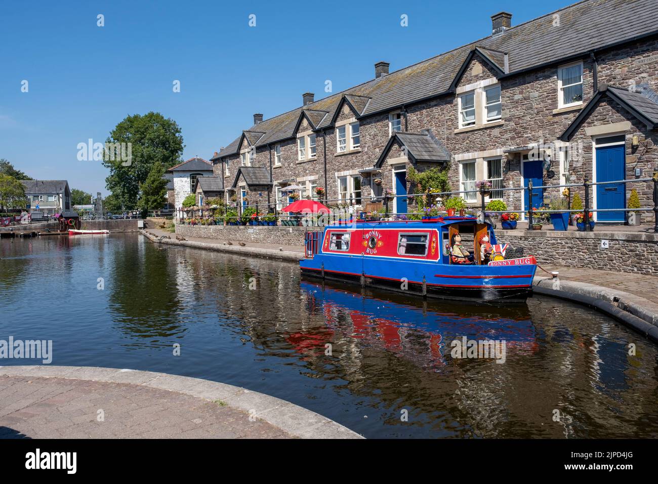 Brecon Canal Basin in Aberhonddu, Wales. Stockfoto