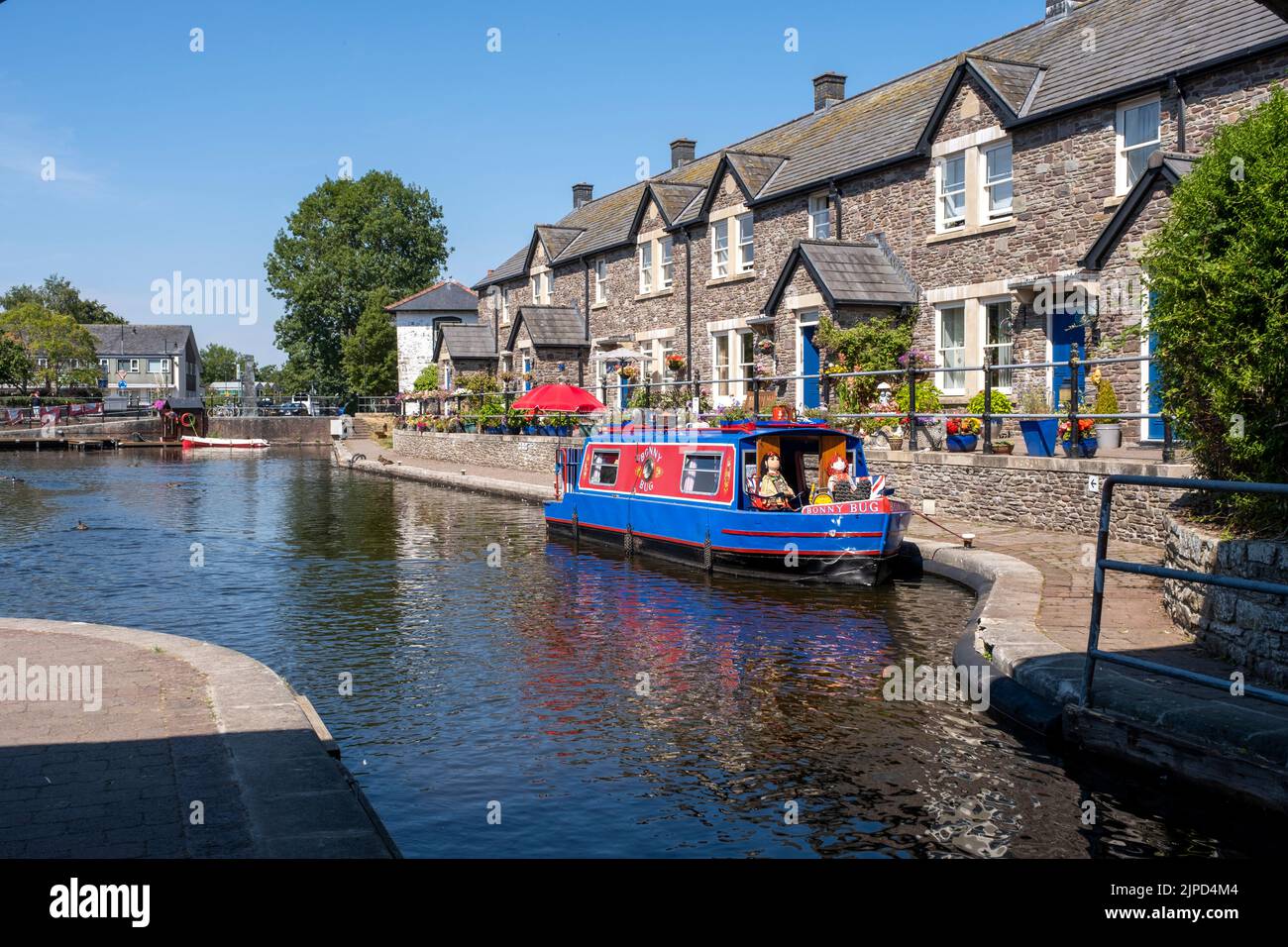 Brecon Canal Basin in Aberhonddu, Wales. Stockfoto