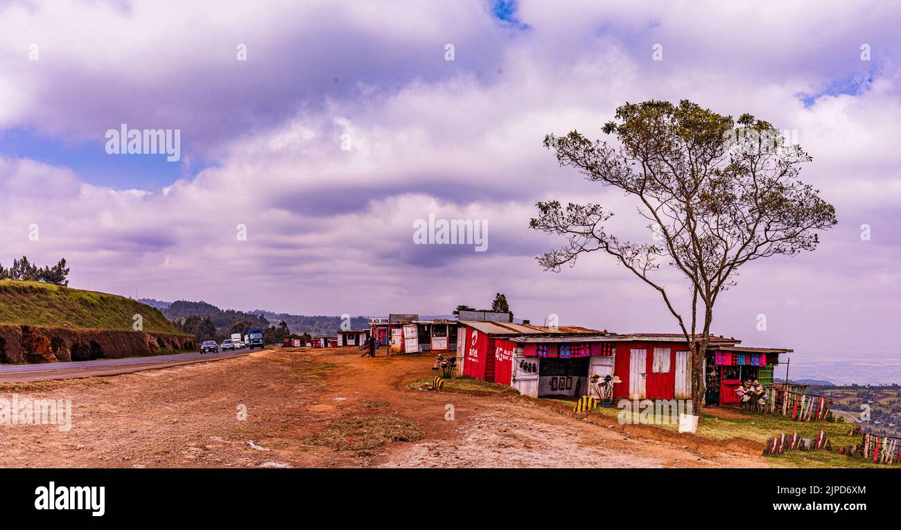Maai Mahiu Aussichtspunkt Steilhänge Landschaft Nakuru County Great Rift Valley Stockfoto