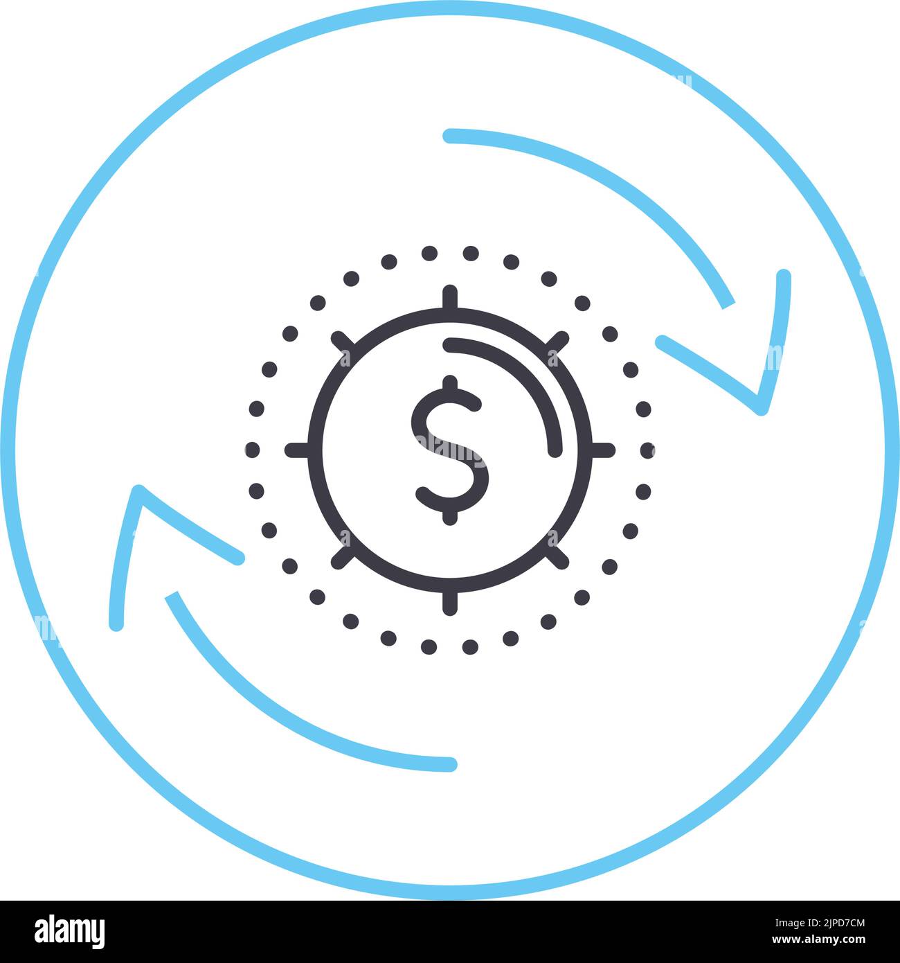 Verdienen Geld Linie Symbol, Umriss Symbol, Vektor-Illustration, Konzept Zeichen Stock Vektor