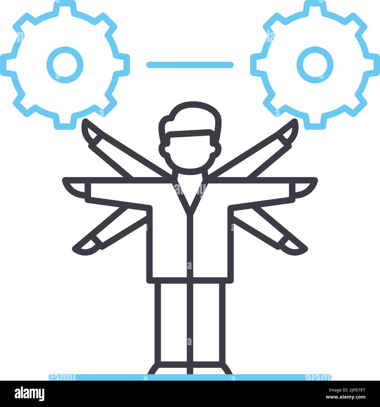 Master of Productivity Line Symbol, Umrisssymbol, Vektordarstellung, Konzeptzeichen Stock Vektor