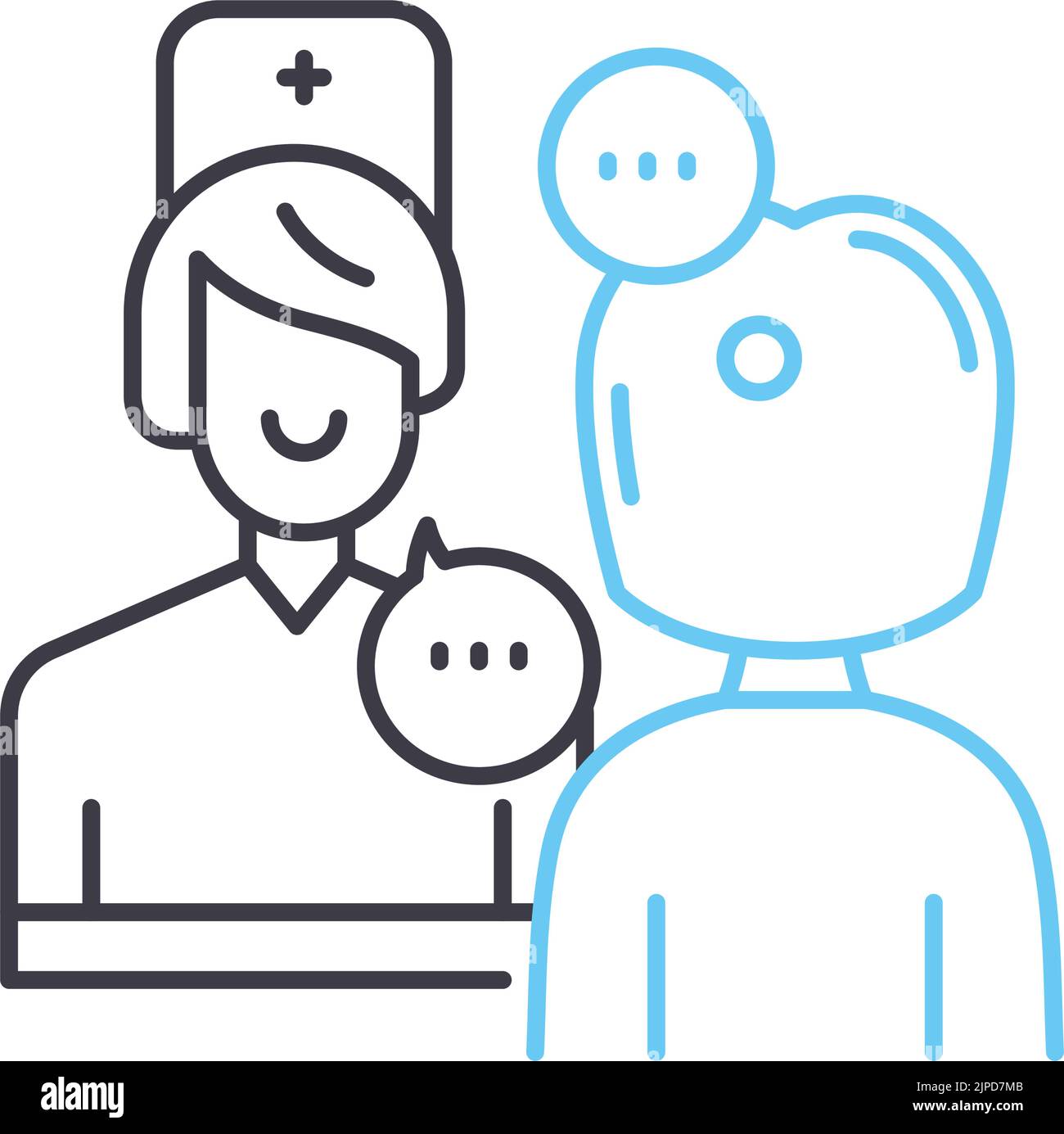 Patientensymbol, Umrisssymbol, Vektordarstellung, Konzeptzeichen Stock Vektor
