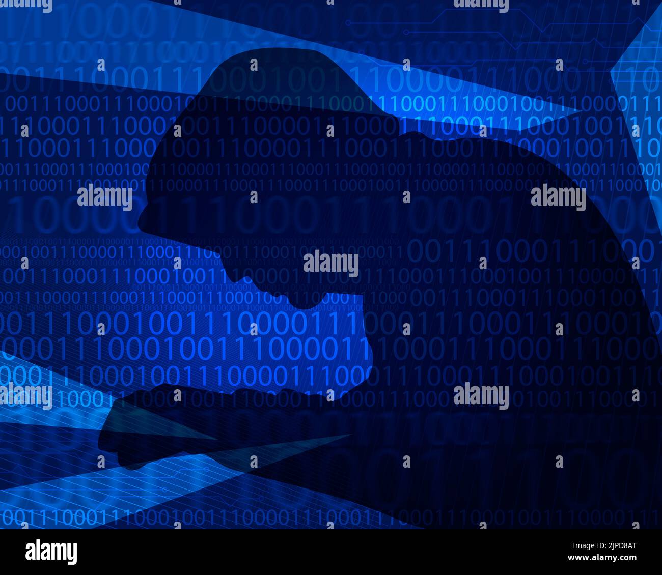 Online-Cyber-Warfare-Hacking-Angriff Stockfoto
