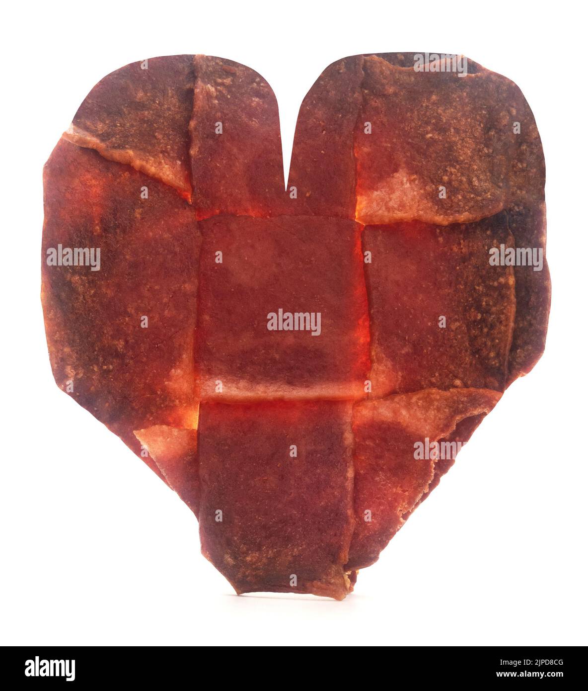 Bacon Love Heart Shape Stockfoto