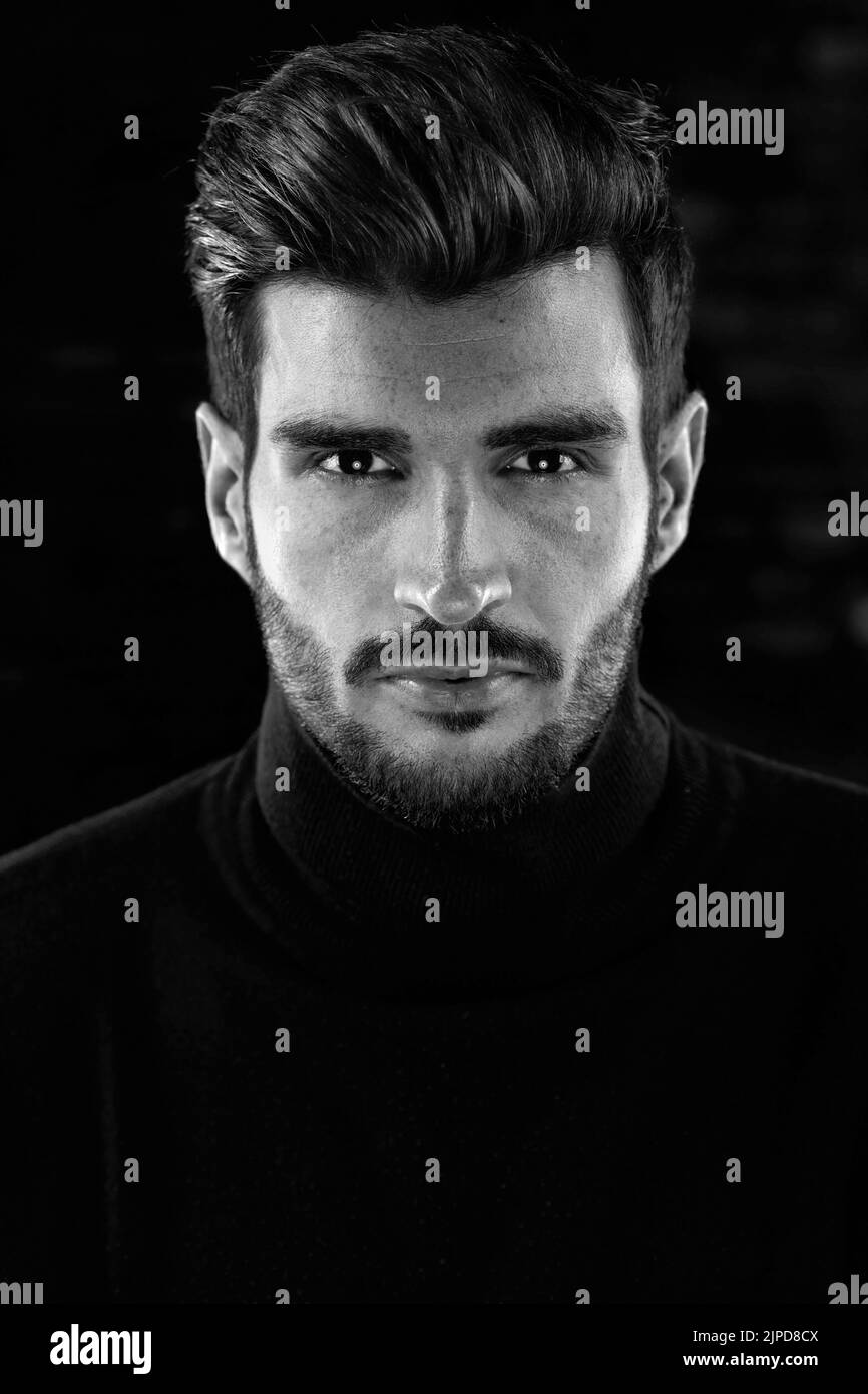 Mann, schwarz und weiß, Porträt, Kerl, Männer, Schwarzweiß, Porträts Stockfoto