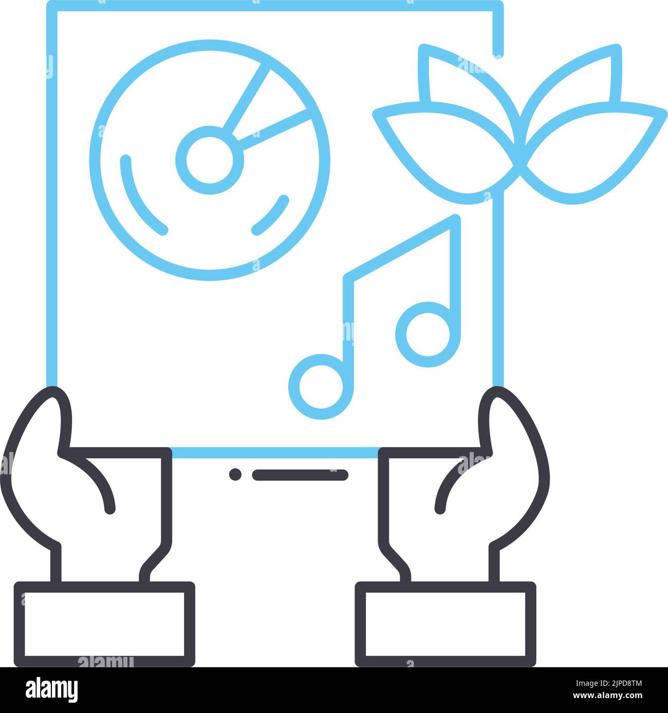 Liniensymbol für Musiktherapie, Umrisssymbol, Vektordarstellung, Konzeptzeichen Stock Vektor