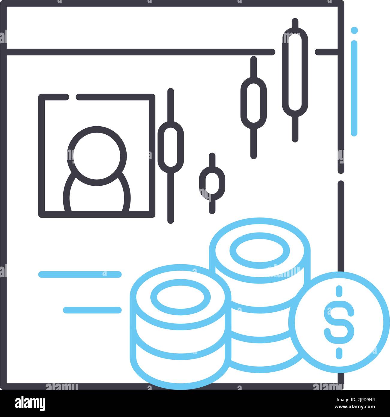 Trading Account Line Icon, Umriss Symbol, Vektor Illustration, Konzept Zeichen Stock Vektor