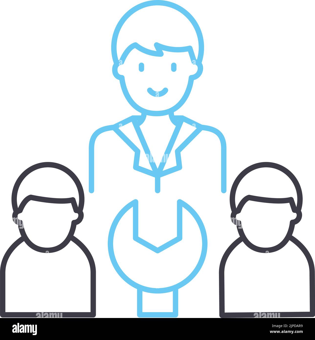 Soziale Klasse Linie Symbol, Umriss Symbol, Vektor-Illustration, Konzept Zeichen Stock Vektor