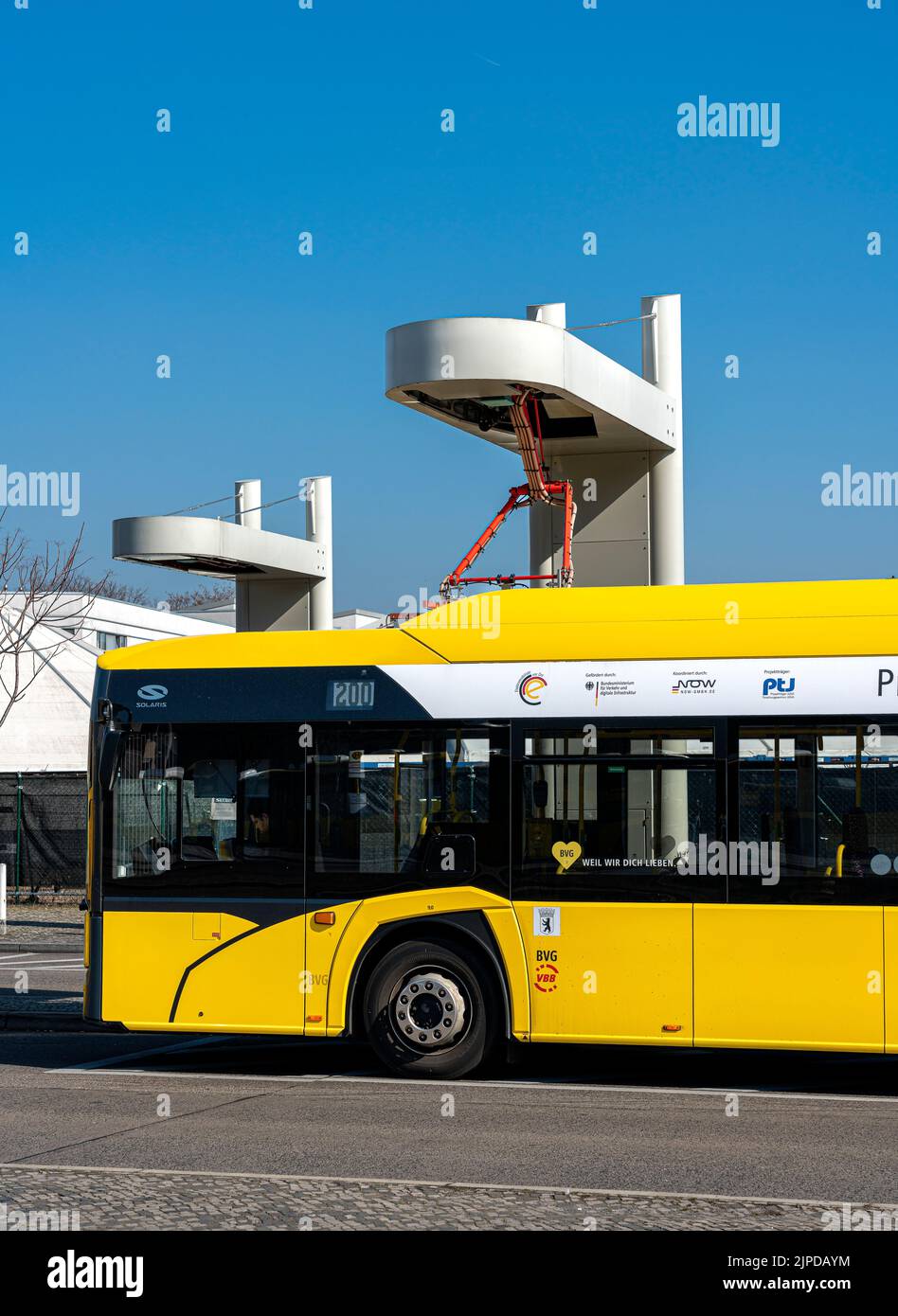 Öffentliche Verkehrsmittel, Ladestation, E-Bus, e-mobilität Stockfoto