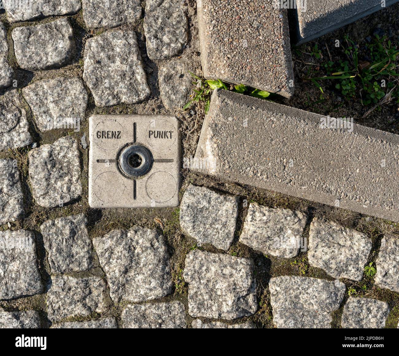 Marker, Benchmark, Cross Point, Marker, Benchmarks Stockfoto