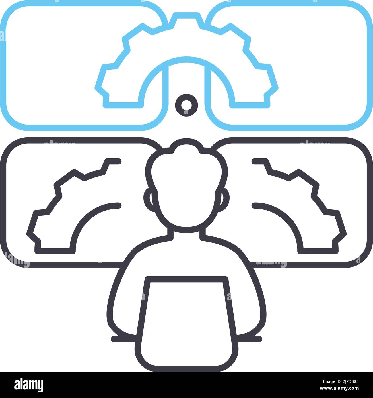 Fernüberwachungssymbol, Umrisssymbol, Vektordarstellung, Konzeptschild Stock Vektor