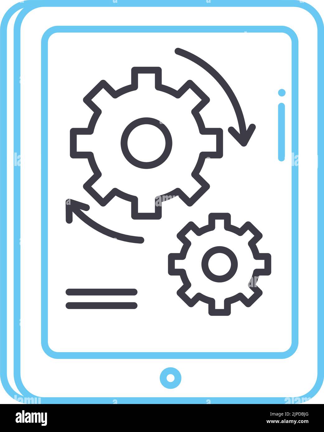 Liniensymbol für die Betriebssysteminstallation, Umrisssymbol, Vektordarstellung, Konzeptschild Stock Vektor