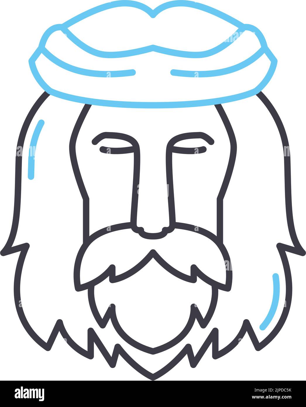 jesus christus Linie Symbol, Umriss Symbol, Vektor-Illustration, Konzept Zeichen Stock Vektor