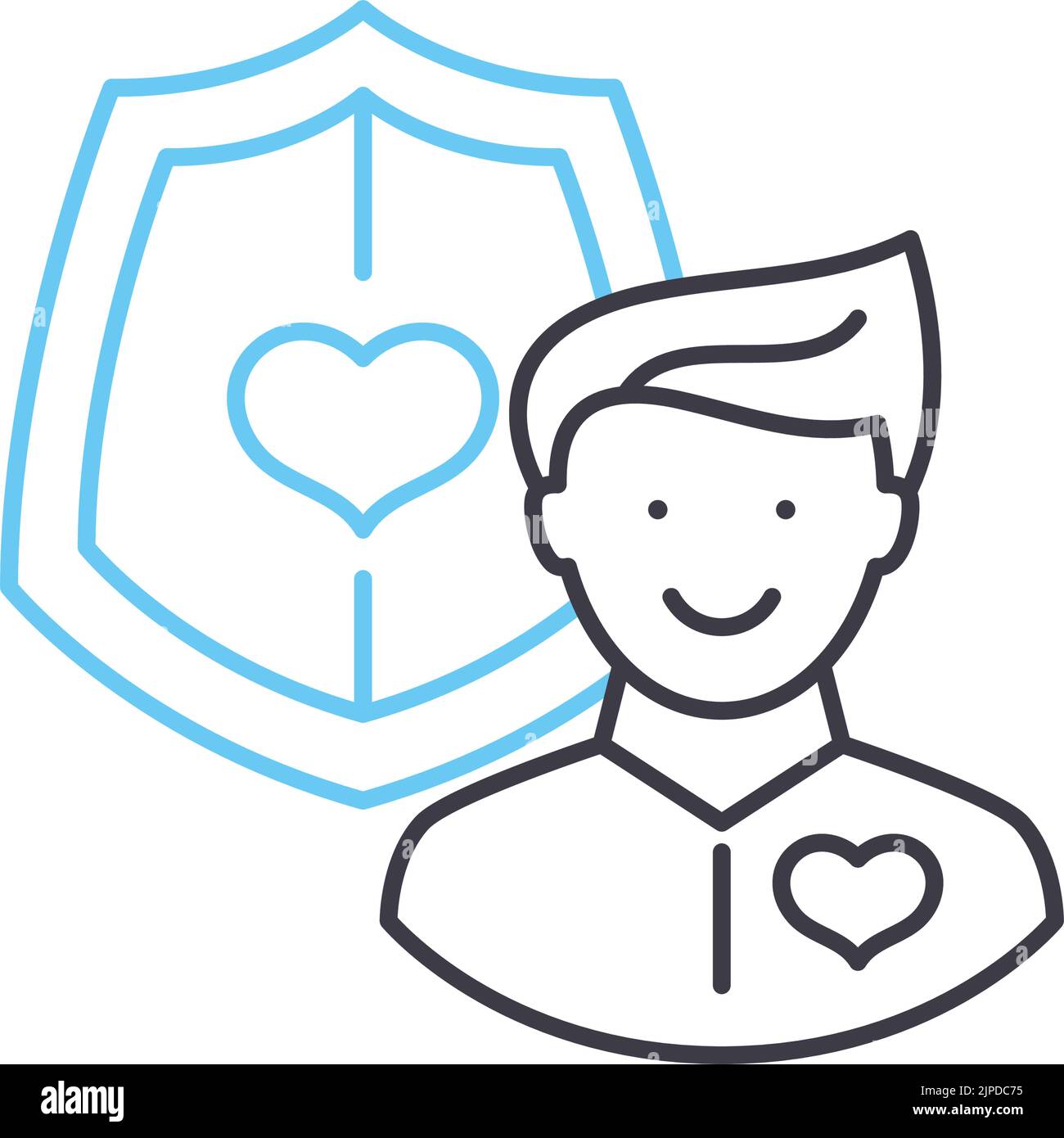 Ilfe Versicherungssymbol, Umrisssymbol, Vektordarstellung, Konzeptzeichen Stock Vektor