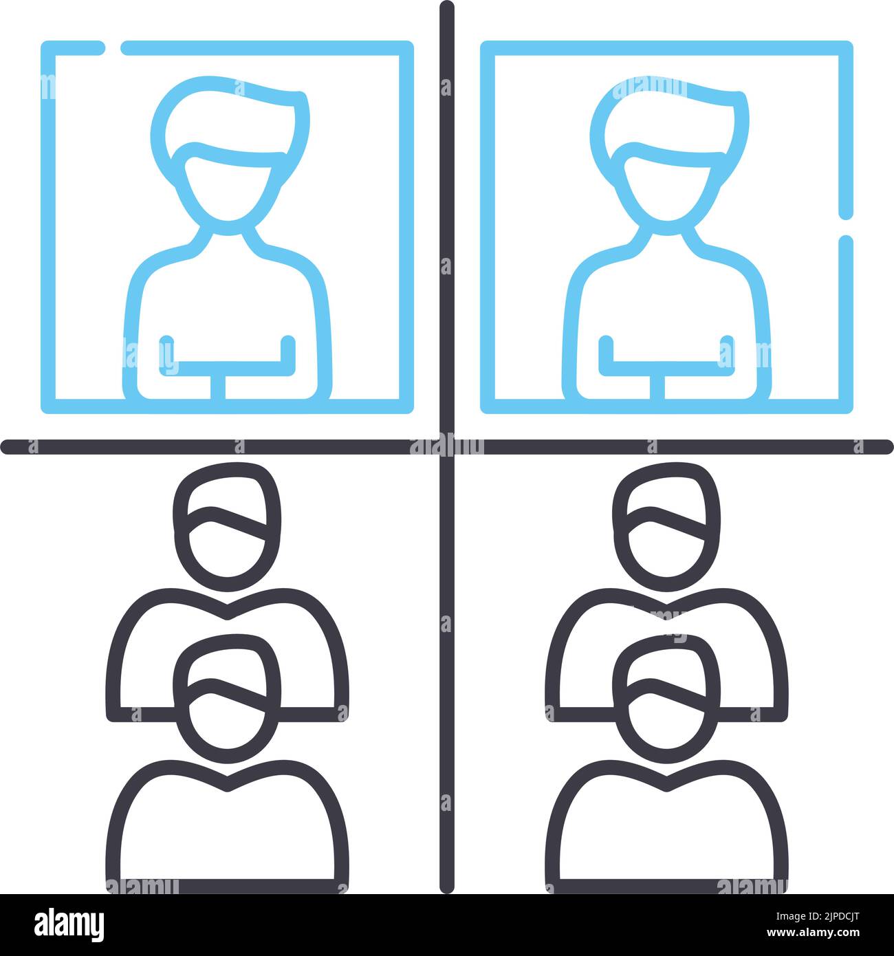 Human Resource Matrix Liniensymbol, Umrisssymbol, Vektordarstellung, Konzeptzeichen Stock Vektor