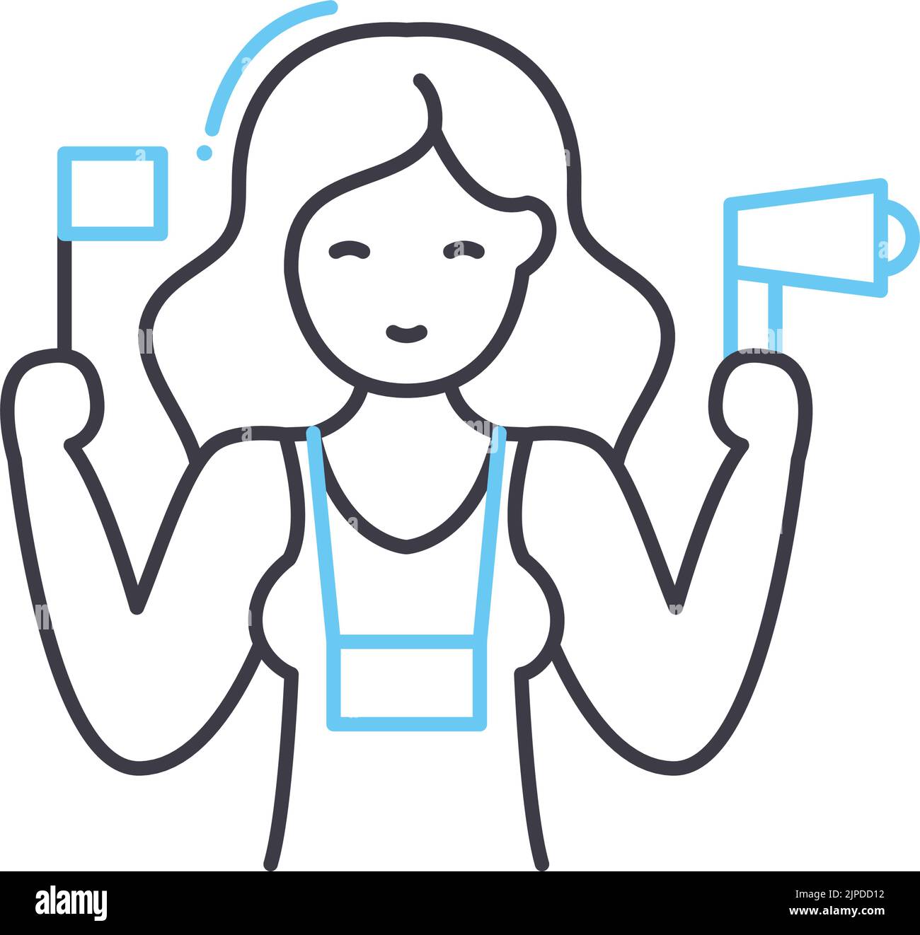 Tourist Guide Linie Symbol, Umriss Symbol, Vektor-Illustration, Konzept Zeichen Stock Vektor