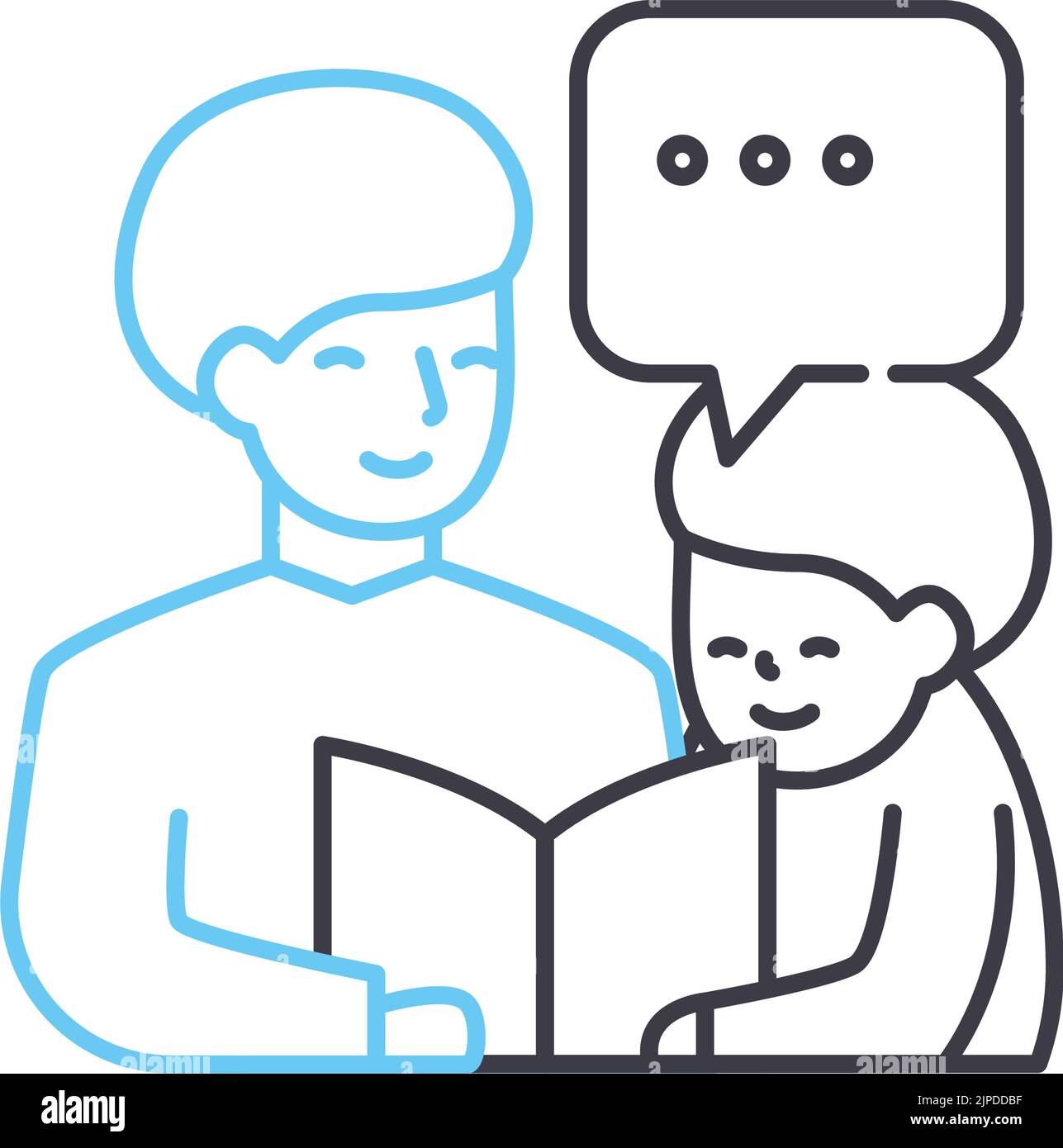 Symbol für Lehrlinie, Umrisssymbol, Vektordarstellung, Konzeptzeichen Stock Vektor