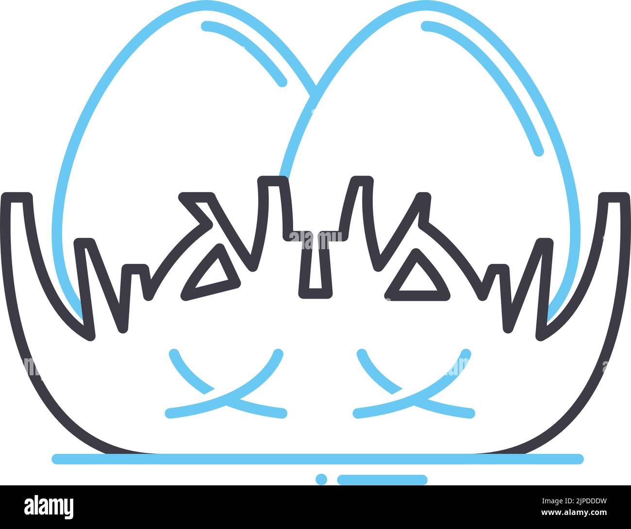 Nest Ei Linie Symbol, Umriss Symbol, Vektor-Illustration, Konzept Zeichen Stock Vektor Nest Ei Linie Symbol, Umriss Symbol, Vektor-Illustration, Konzept Zeichen Stock Vektor
