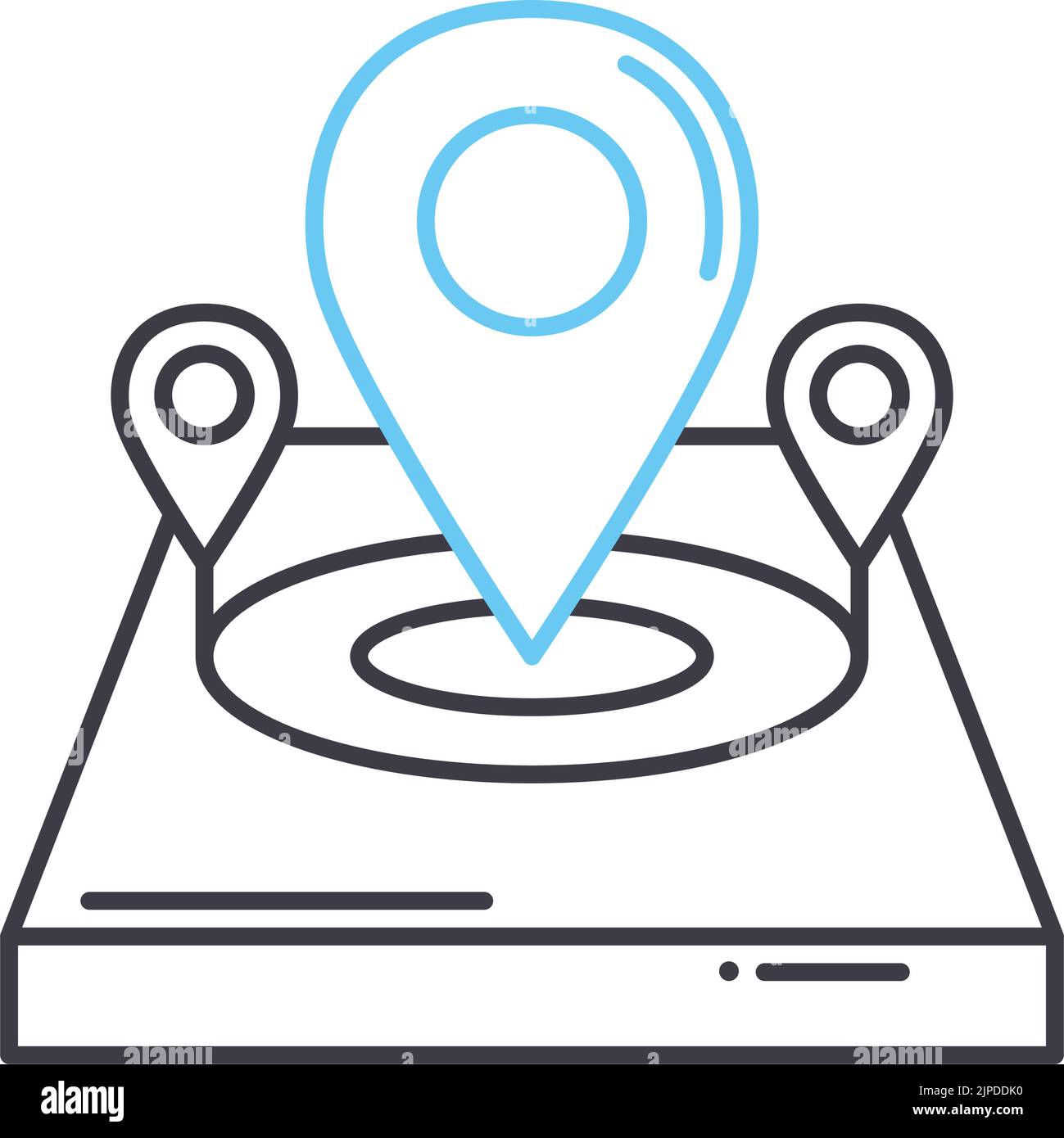 Positionsliniensymbol, Umrisssymbol, Vektordarstellung, Konzeptzeichen Stock Vektor