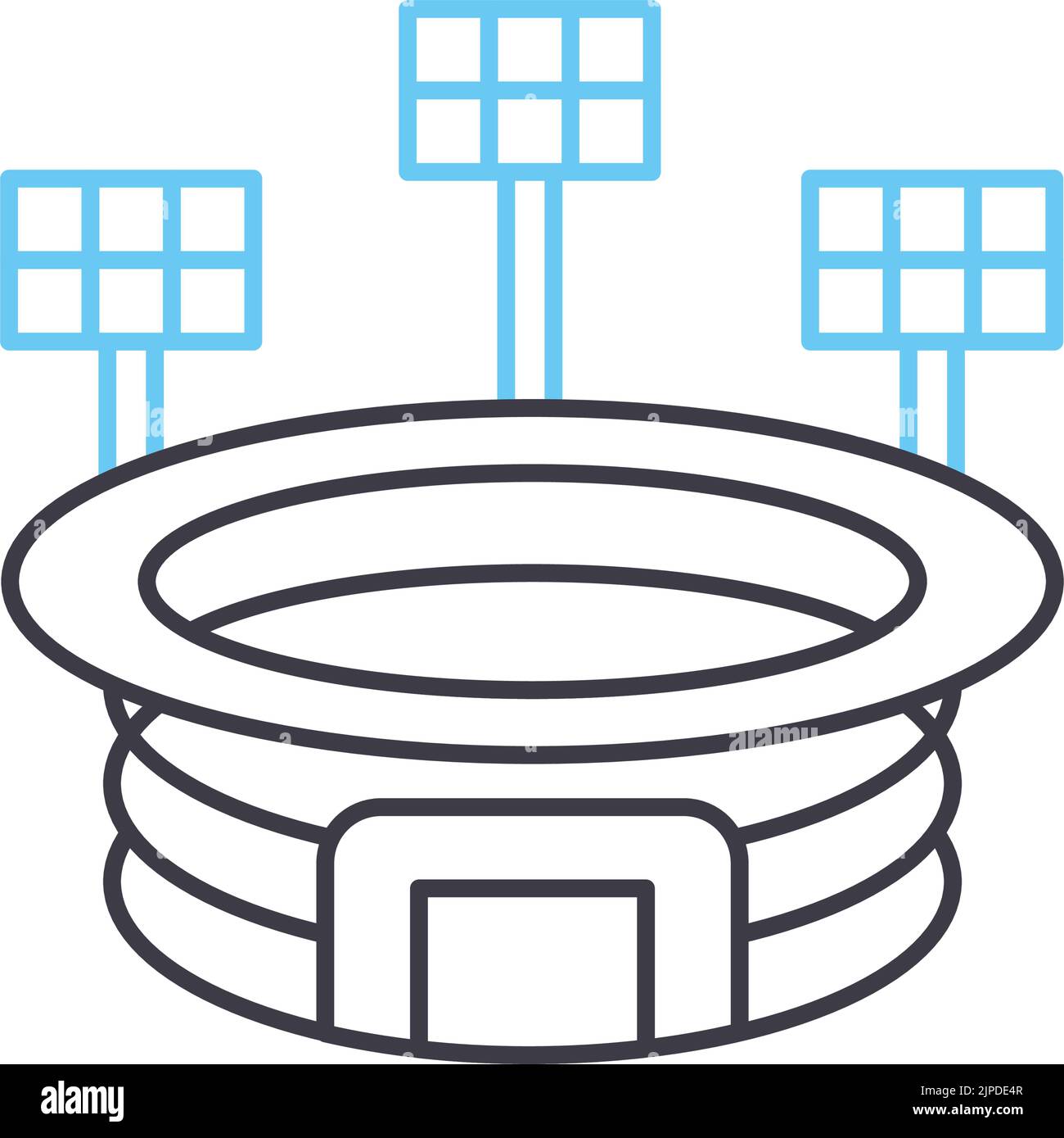 Spiel Stadion Linie Symbol, Umriss Symbol, Vektor-Illustration, Konzept Zeichen Stock Vektor